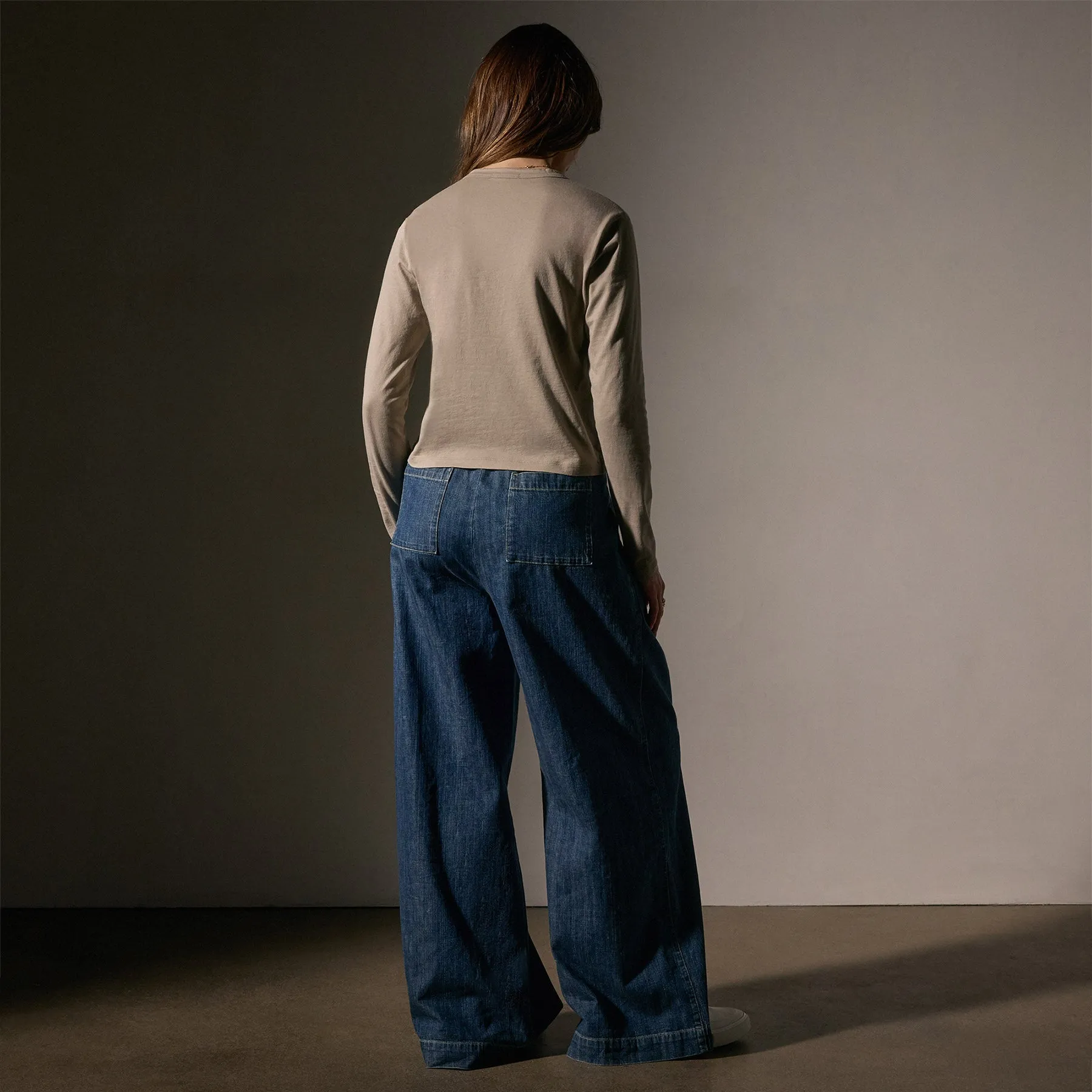 Brushed Elevated Jersey Long Sleeve Tee - Overcast sold by James Perse product image thumbnail 4