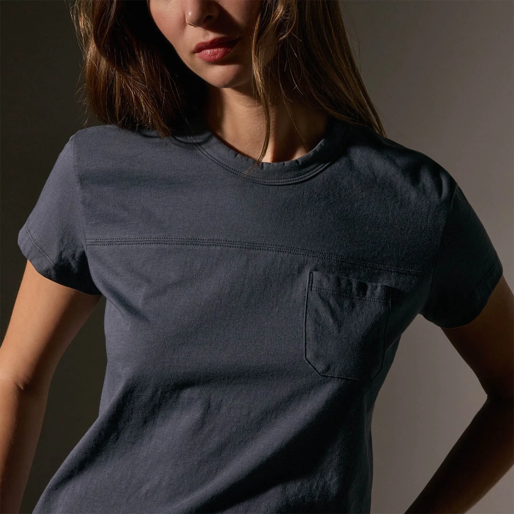 Cotton Linen Retro Pocket Tee - Asphalt sold by James Perse product image thumbnail 2