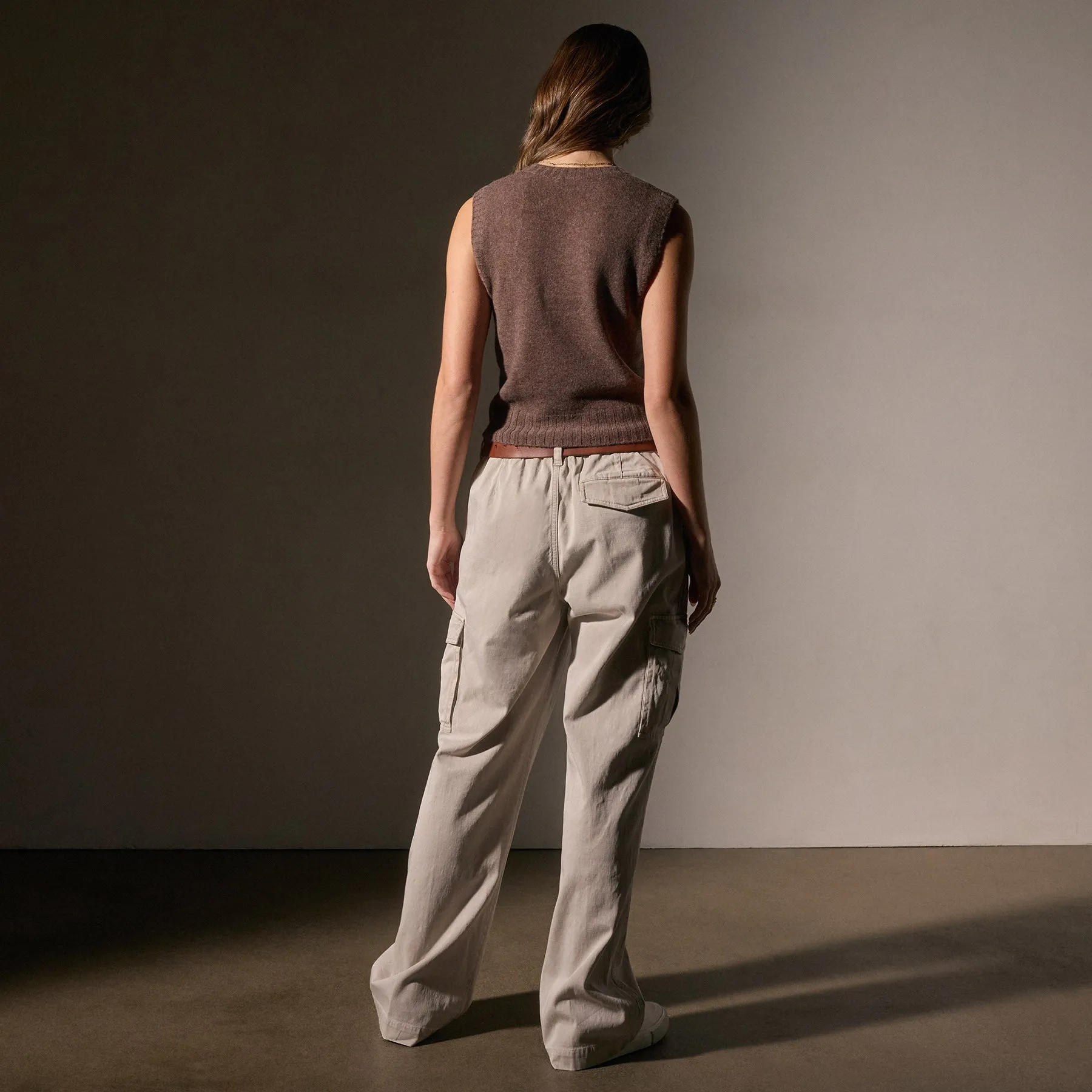 Soft Featherweight Cashmere Vest - Brown Stone sold by James Perse product image thumbnail 4