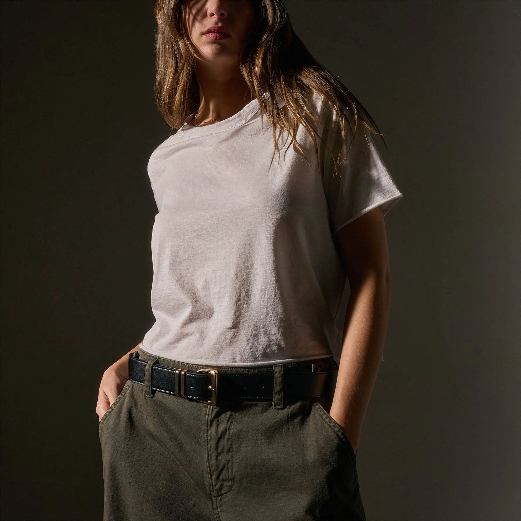 Cotton Linen Silk Tee - Light Mist sold by James Perse