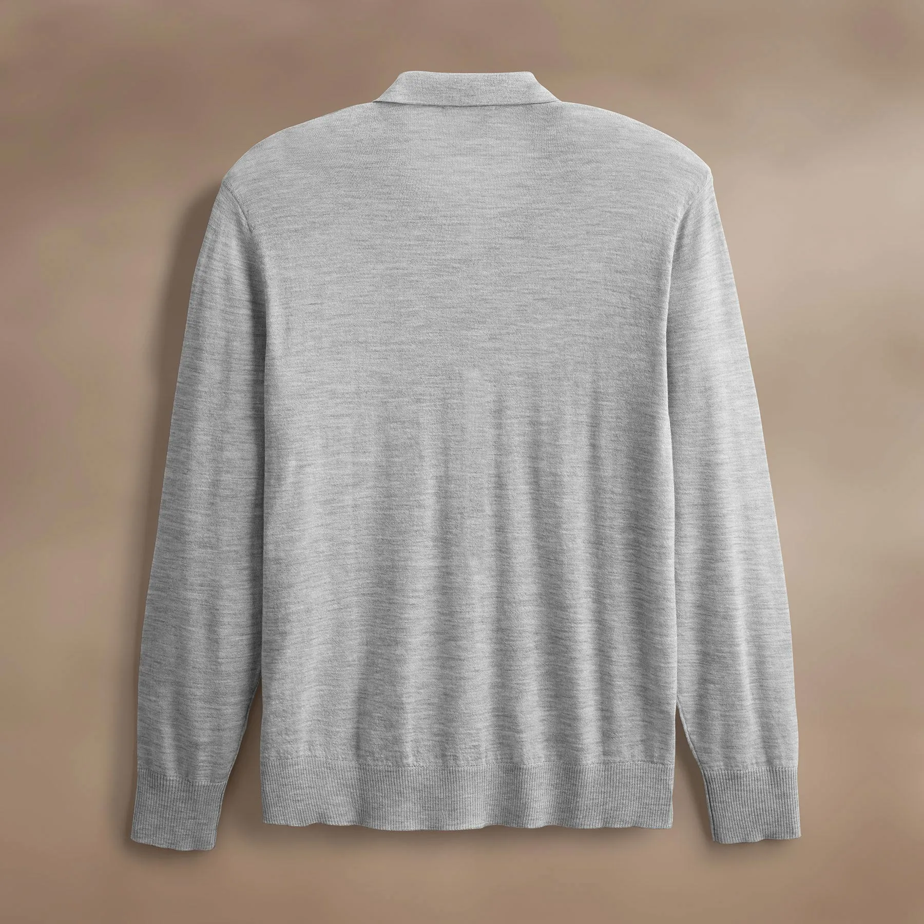 Ultrafine Cashmere Open Polo - Light Heather Grey sold by James Perse product image thumbnail 5