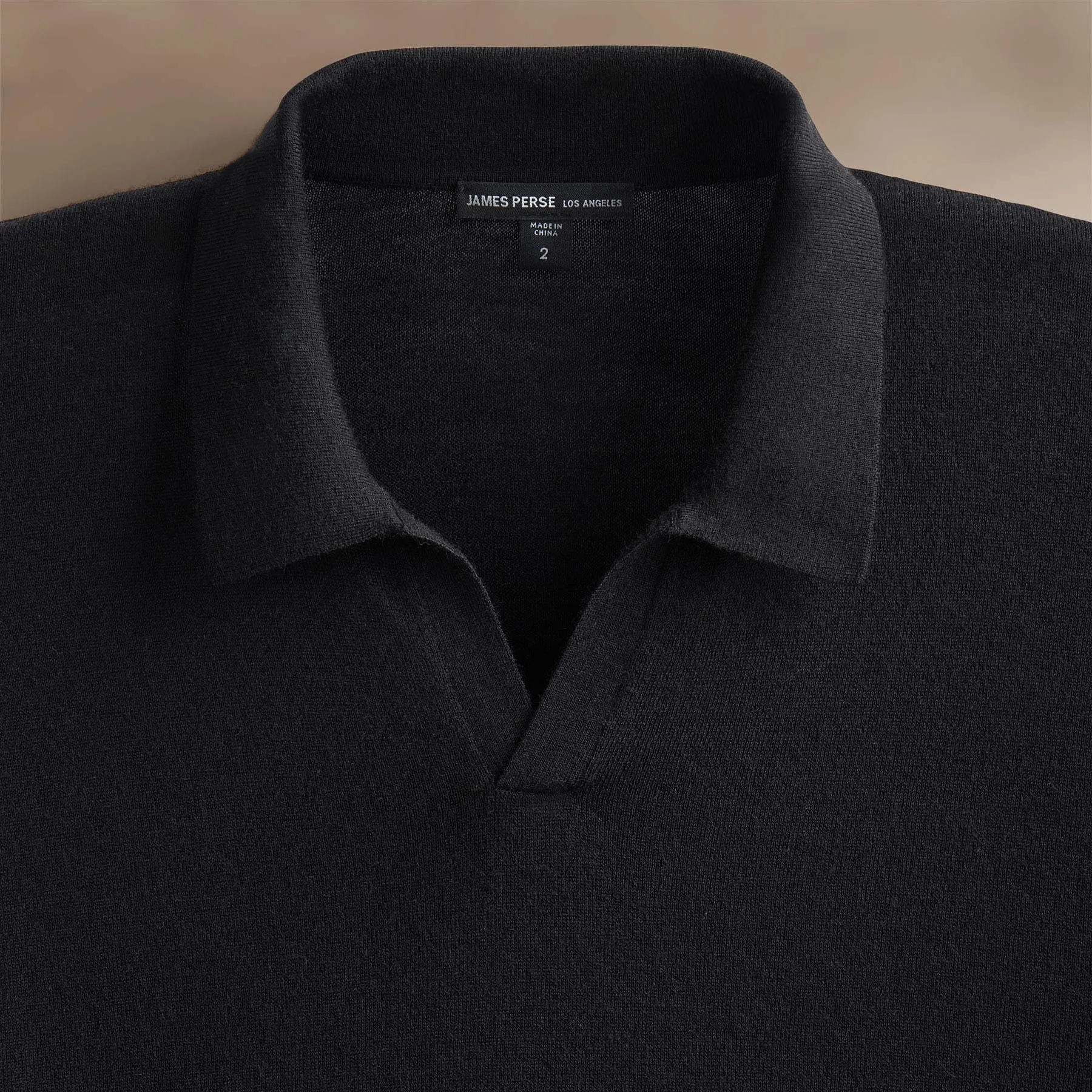 Ultrafine Cashmere Open Polo - Black sold by James Perse product image thumbnail 3