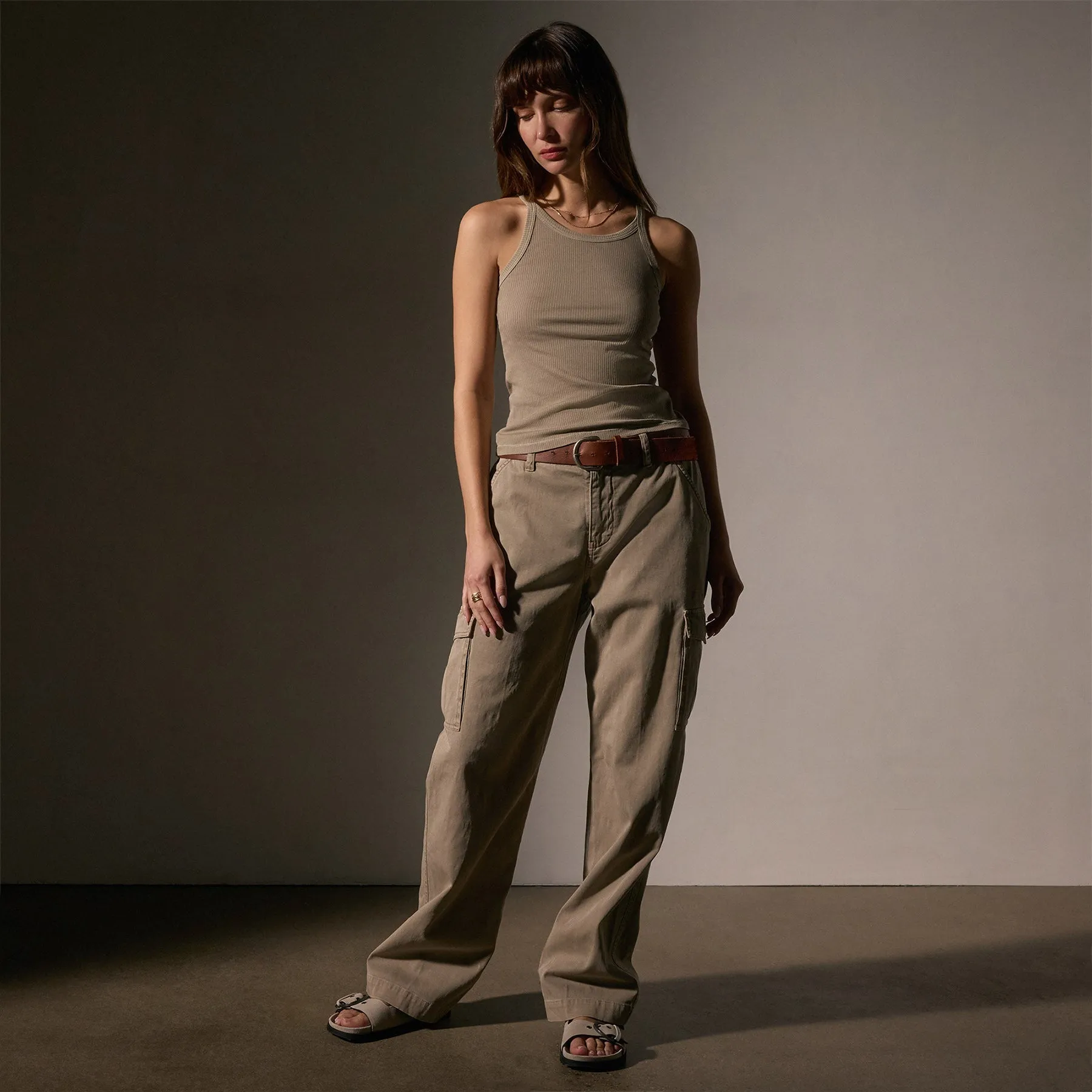 Ribbed High Neck Cami - Overcast Pigment sold by James Perse product image thumbnail 3