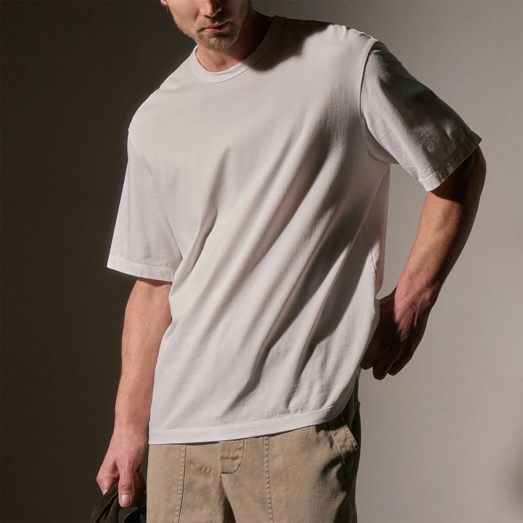 Heavy Luxe Jersey Oversized Crew - White sold by James Perse product image thumbnail 3