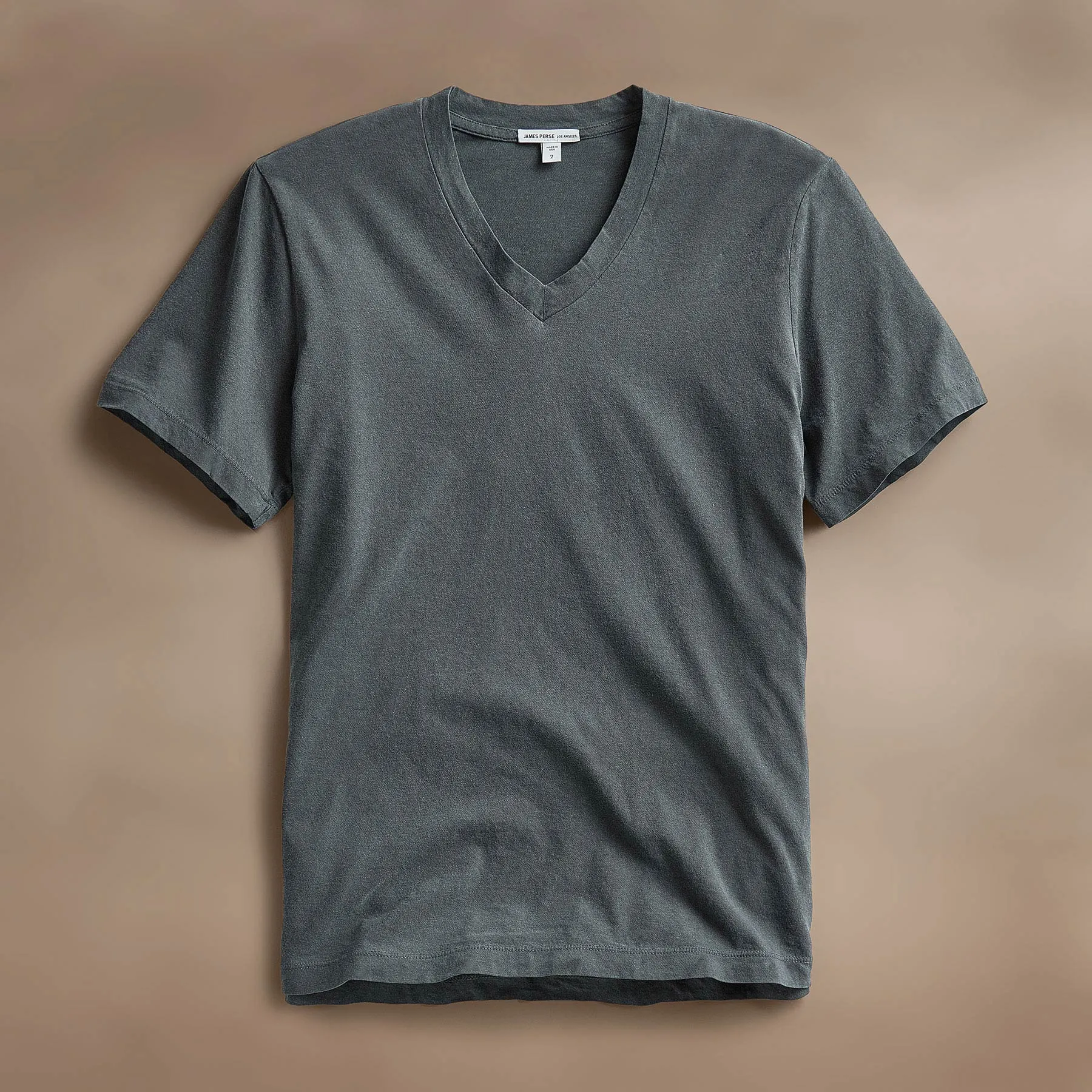 Short Sleeve V Neck - Asphalt Pigment sold by James Perse