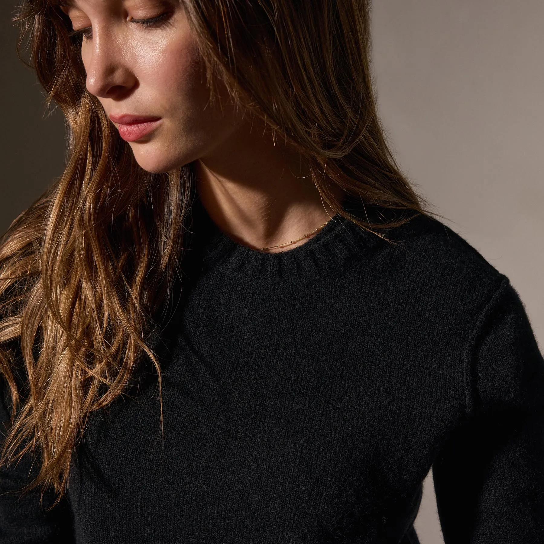 Soft Featherweight Cashmere Cropped Sweater - Black sold by James Perse product image thumbnail 2