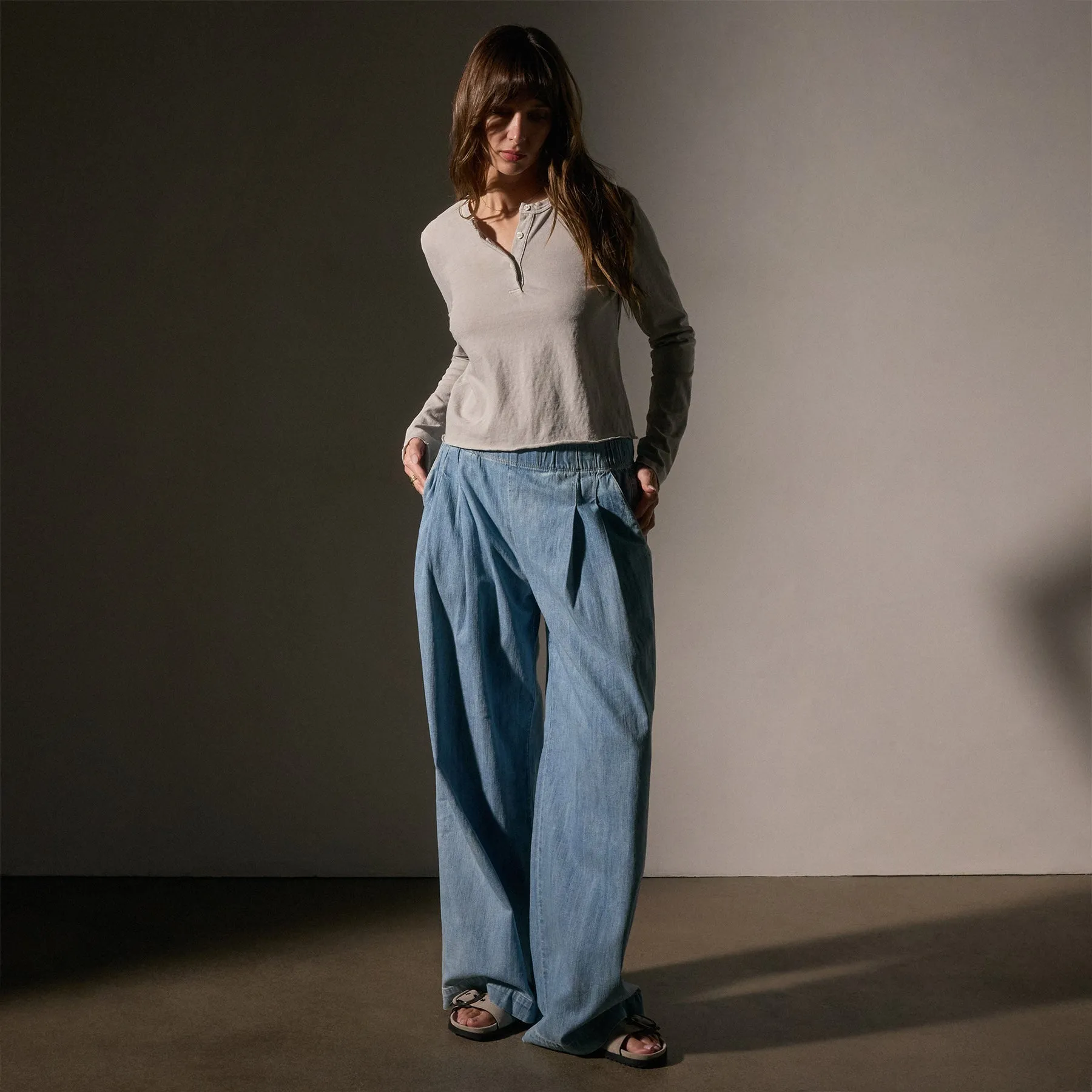 Slub Jersey Long Sleeve Henley - Salt Pigment sold by James Perse product image thumbnail 3