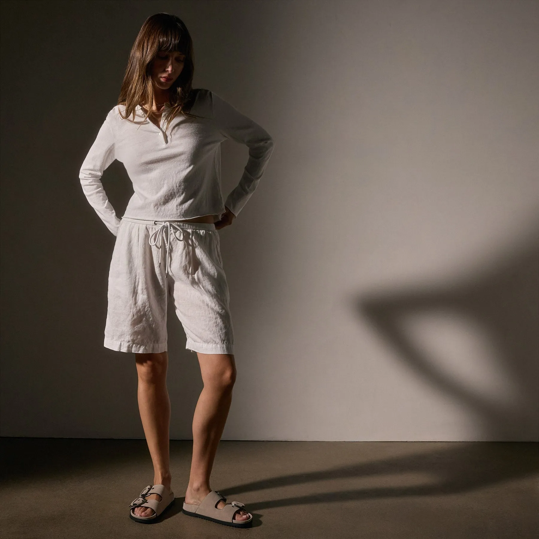 Slub Jersey Long Sleeve Henley - White sold by James Perse product image thumbnail 4