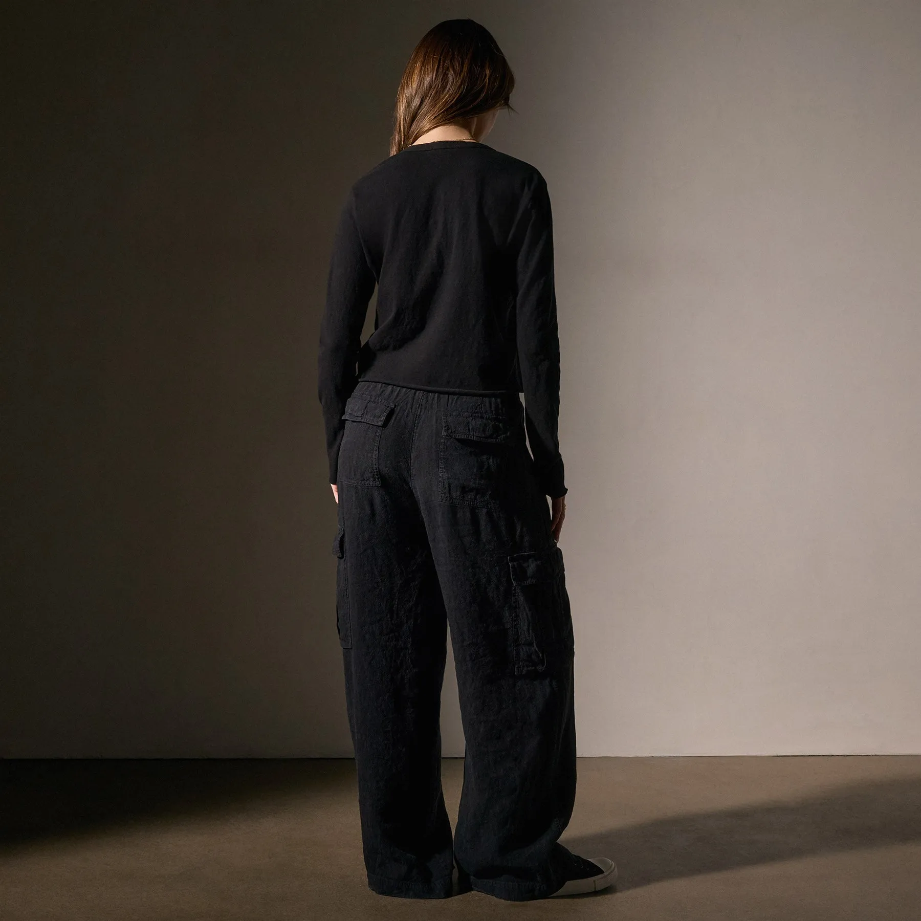 Slub Jersey Long Sleeve Henley - Black sold by James Perse product image thumbnail 5