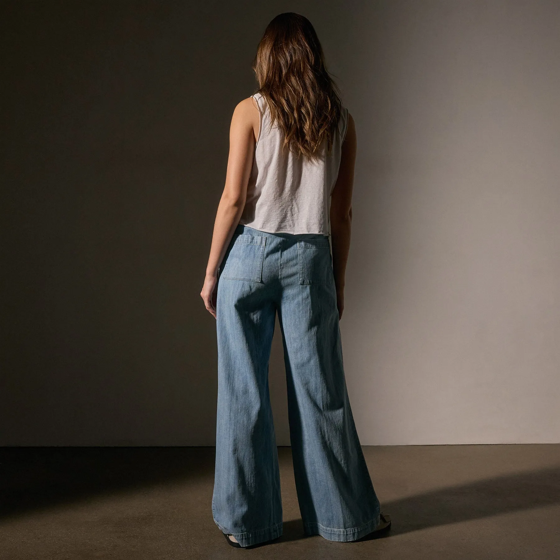 Denim Pleated Pant - Bleach Wash sold by James Perse product image thumbnail 4
