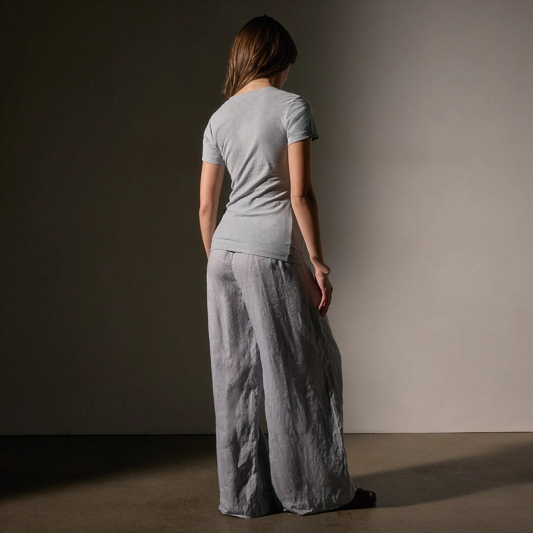 Sheer Slub Casual V Neck - Grey Sky sold by James Perse product image thumbnail 4