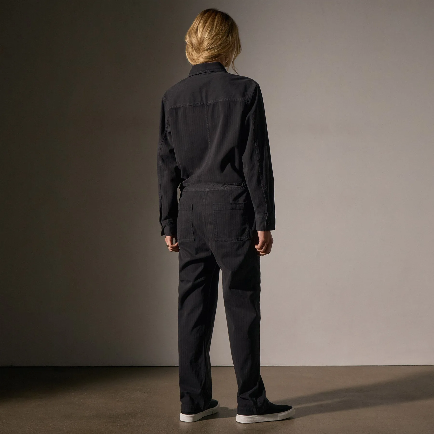 Stretch Herringbone Overalls - Black sold by James Perse product image thumbnail 5