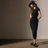 Ruched T Shirt Dress - Black sold by James Perse