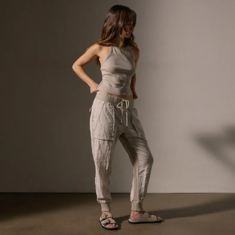 Linen Mixed Media Pant - Salt Pigment sold by James Perse