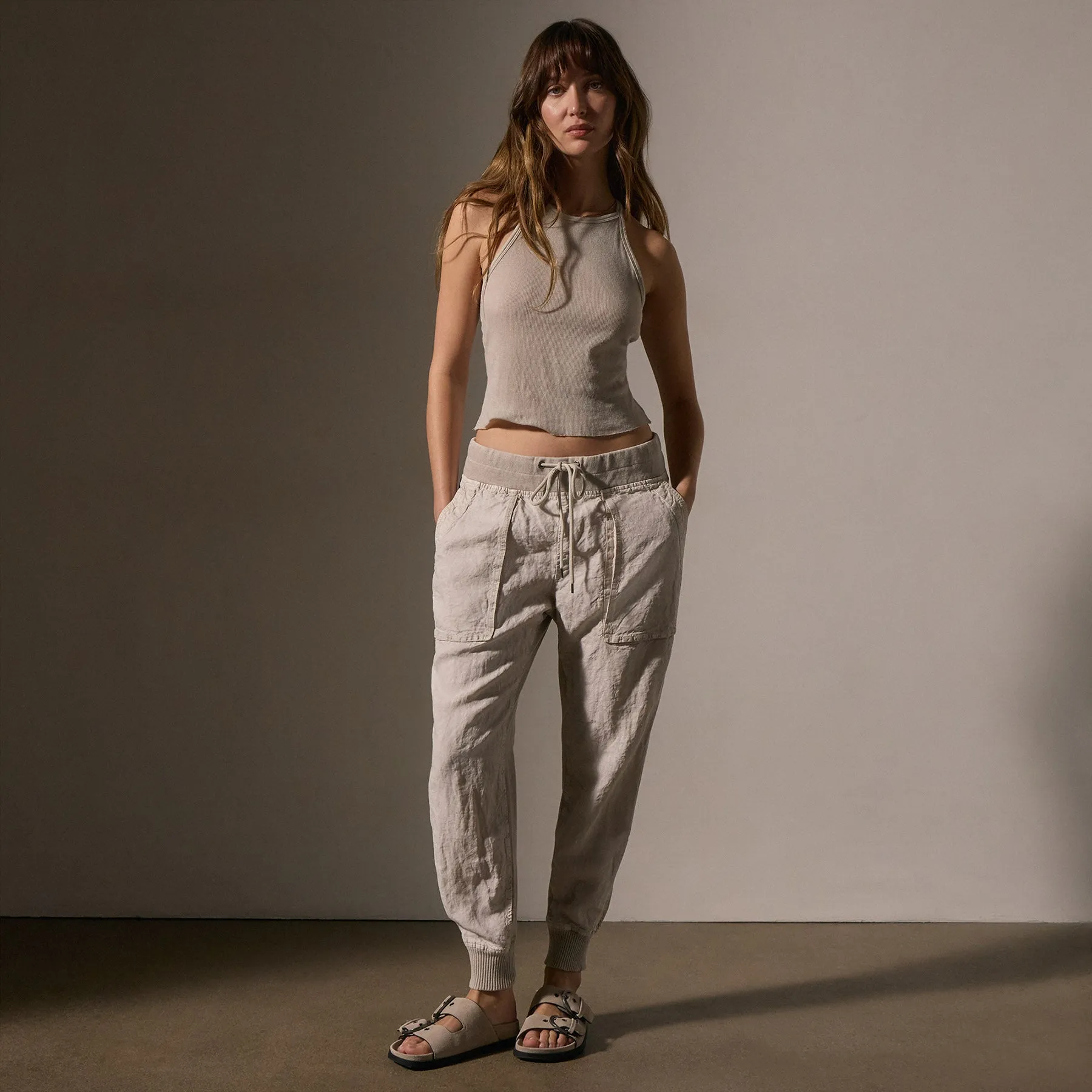 Linen Mixed Media Pant - Salt Pigment sold by James Perse product image thumbnail 3