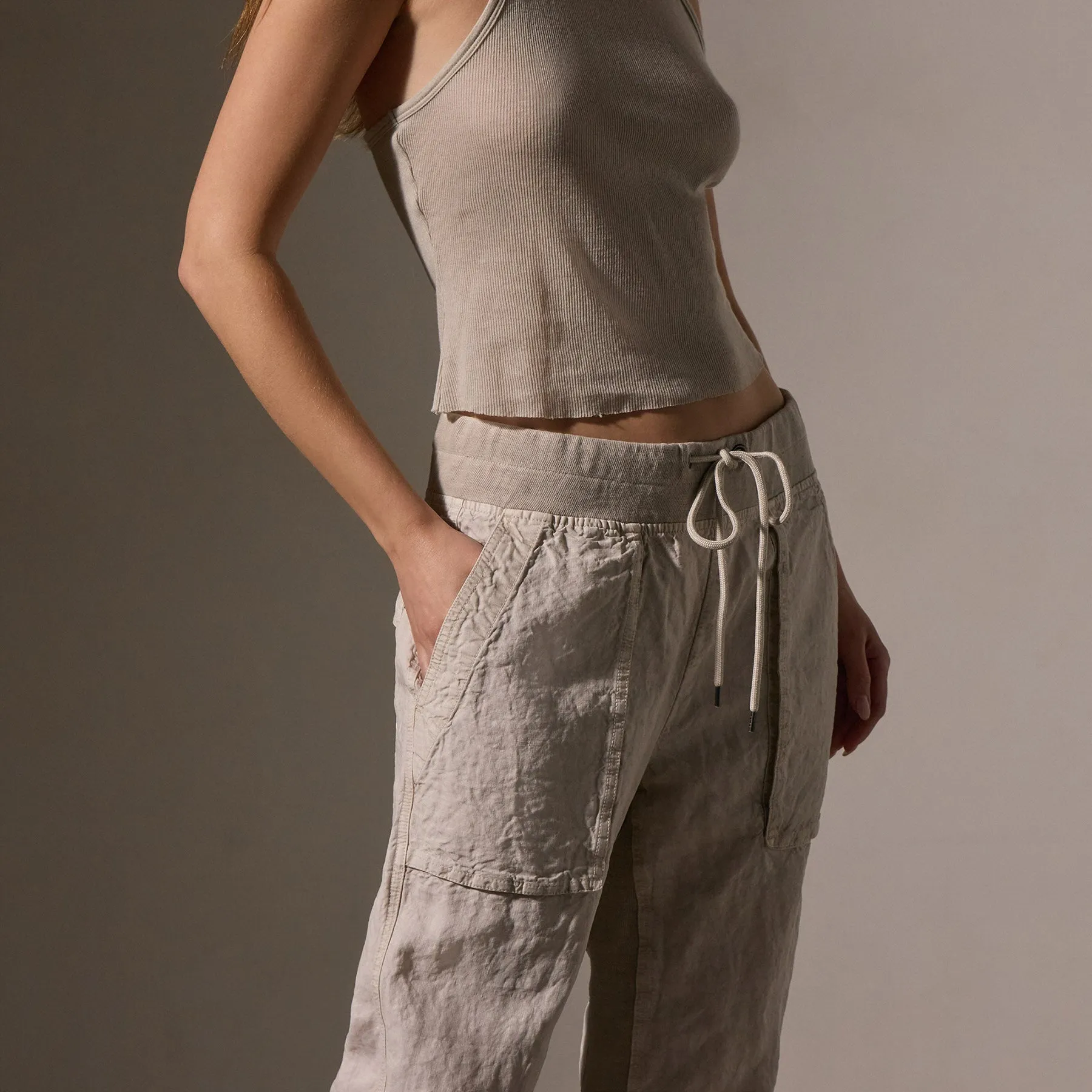 Linen Mixed Media Pant - Salt Pigment sold by James Perse product image thumbnail 2