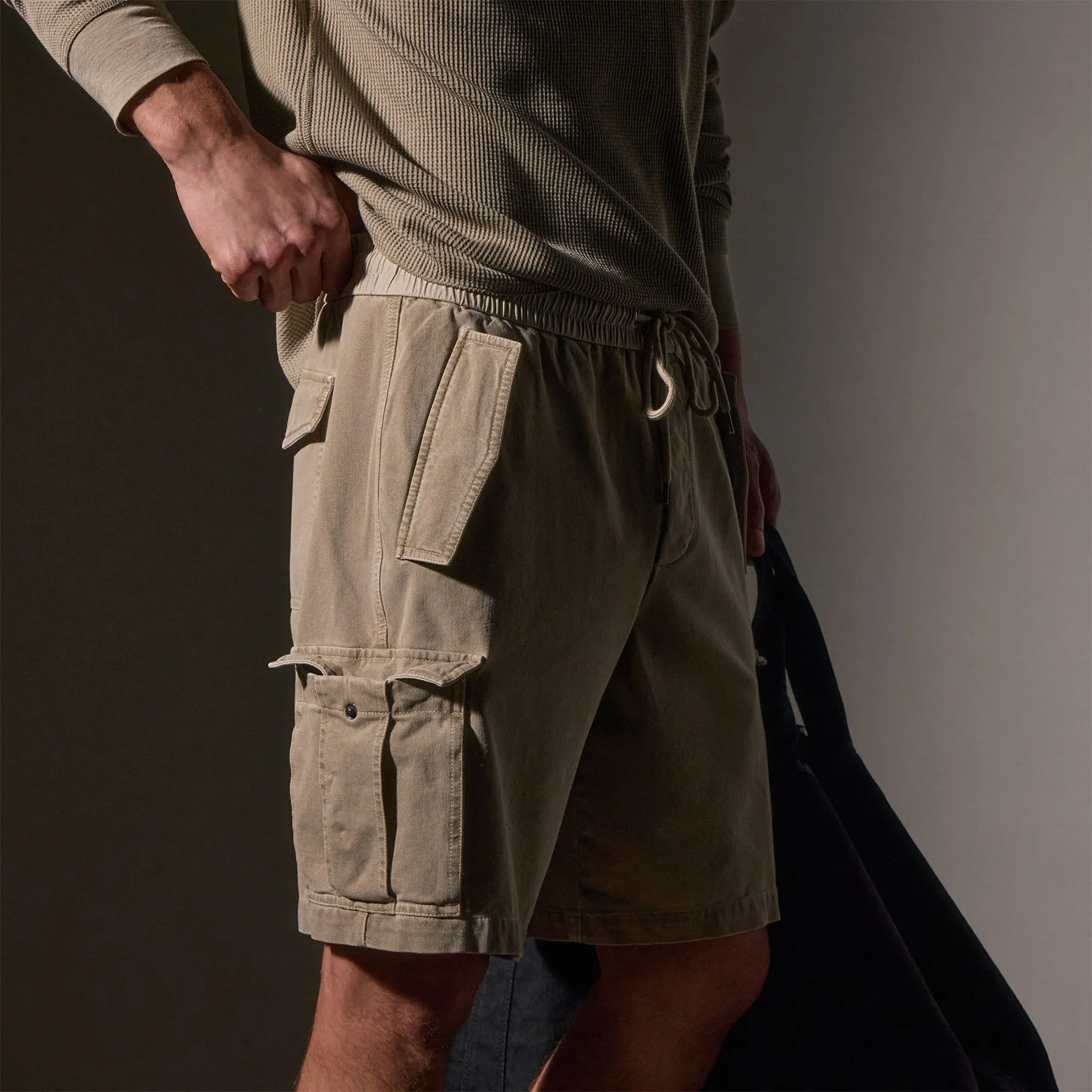 Woven Cotton Terry Cargo Short - Overcast Pigment sold by James Perse product image thumbnail 2