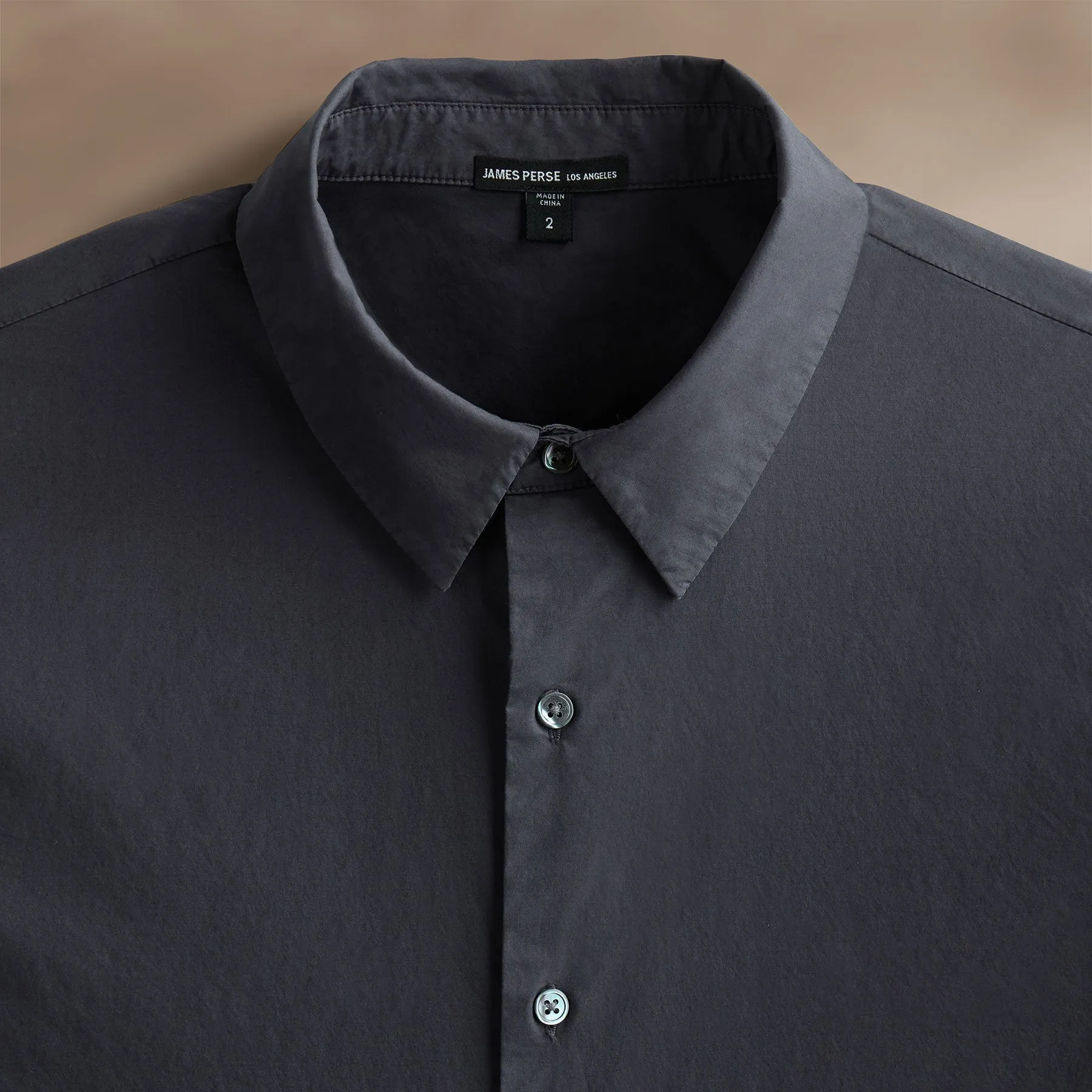 Stretch Poplin Shirt - Asphalt sold by James Perse product image thumbnail 3