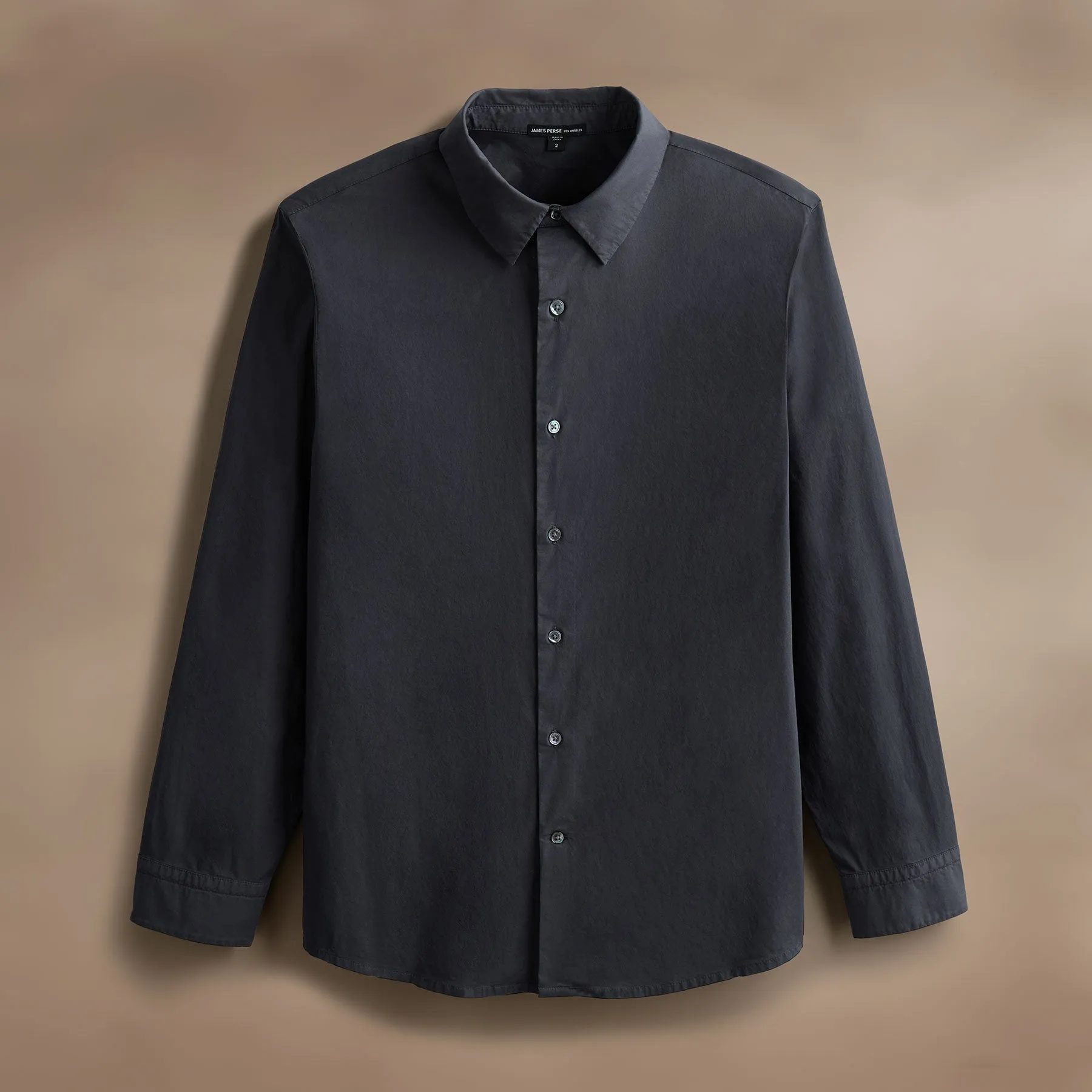 Stretch Poplin Shirt - Asphalt sold by James Perse