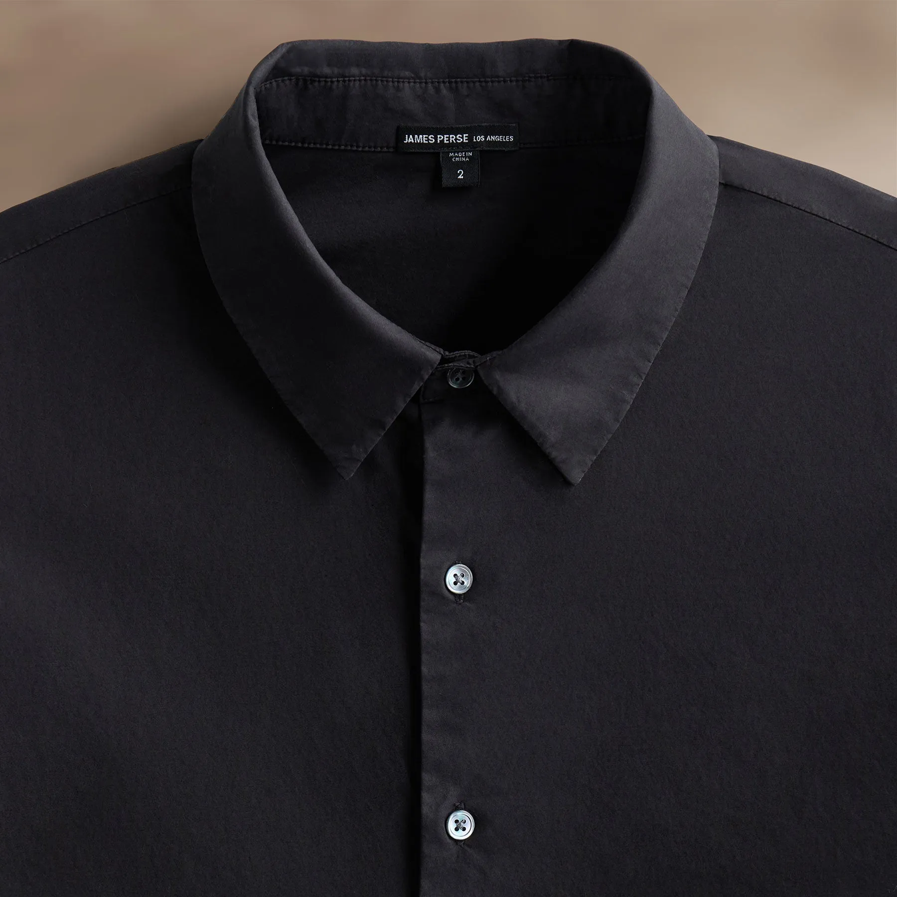 Stretch Poplin Shirt - Black sold by James Perse product image thumbnail 4