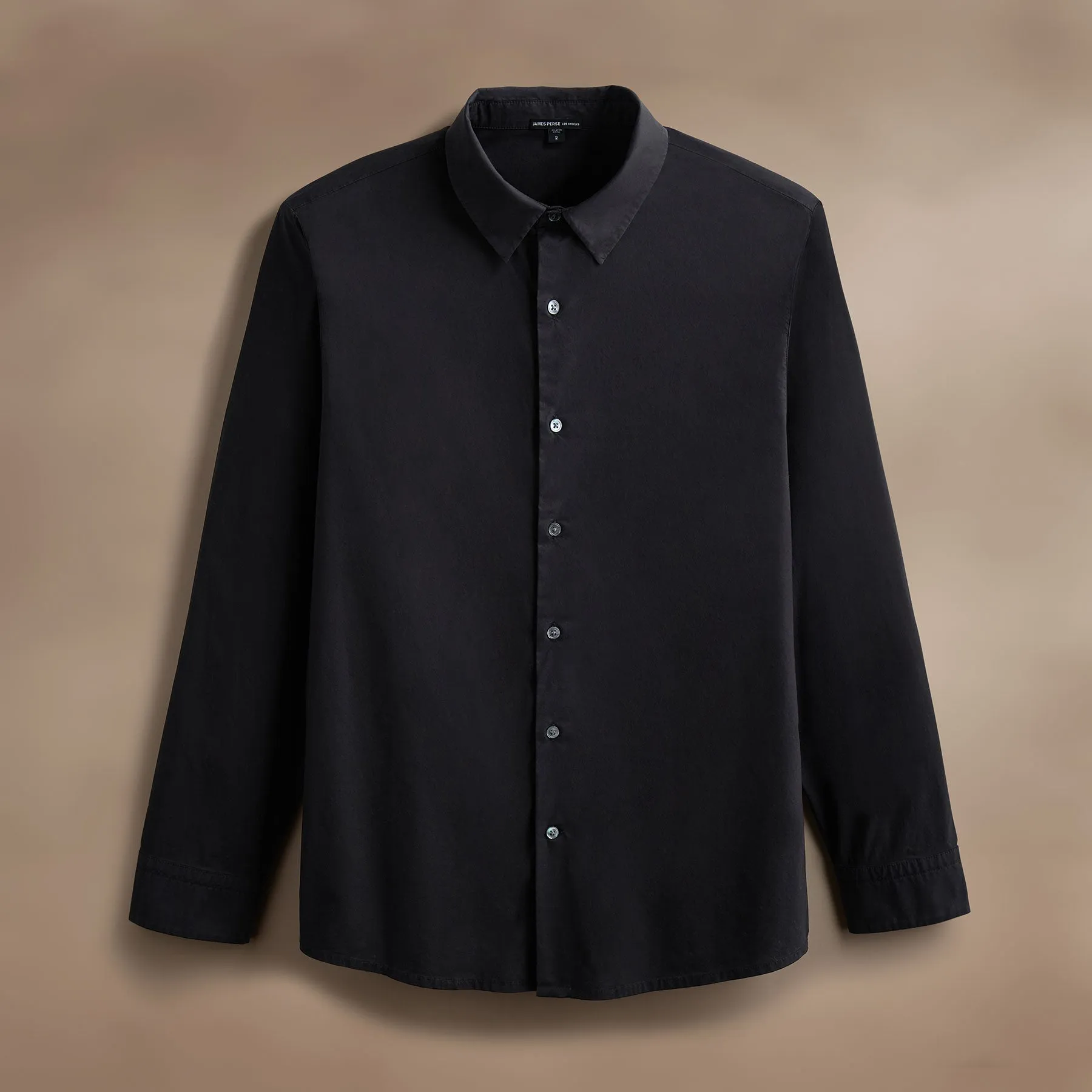 Stretch Poplin Shirt - Black sold by James Perse