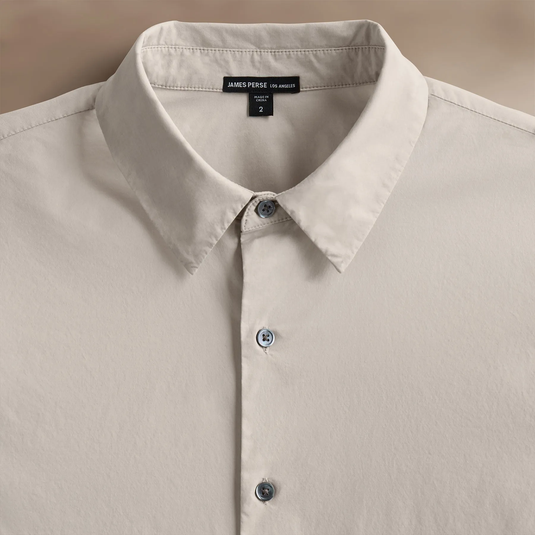 Stretch Poplin Shirt - Salt sold by James Perse product image thumbnail 3