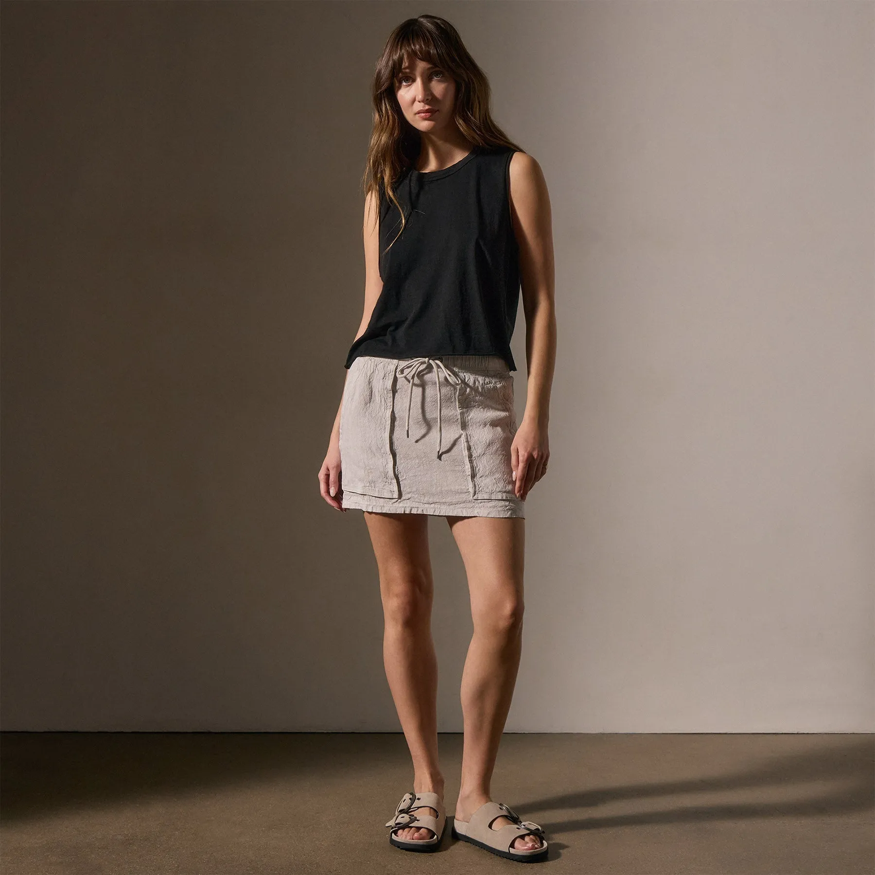 Linen Blend Utility Skirt - Nimbus Pigment sold by James Perse