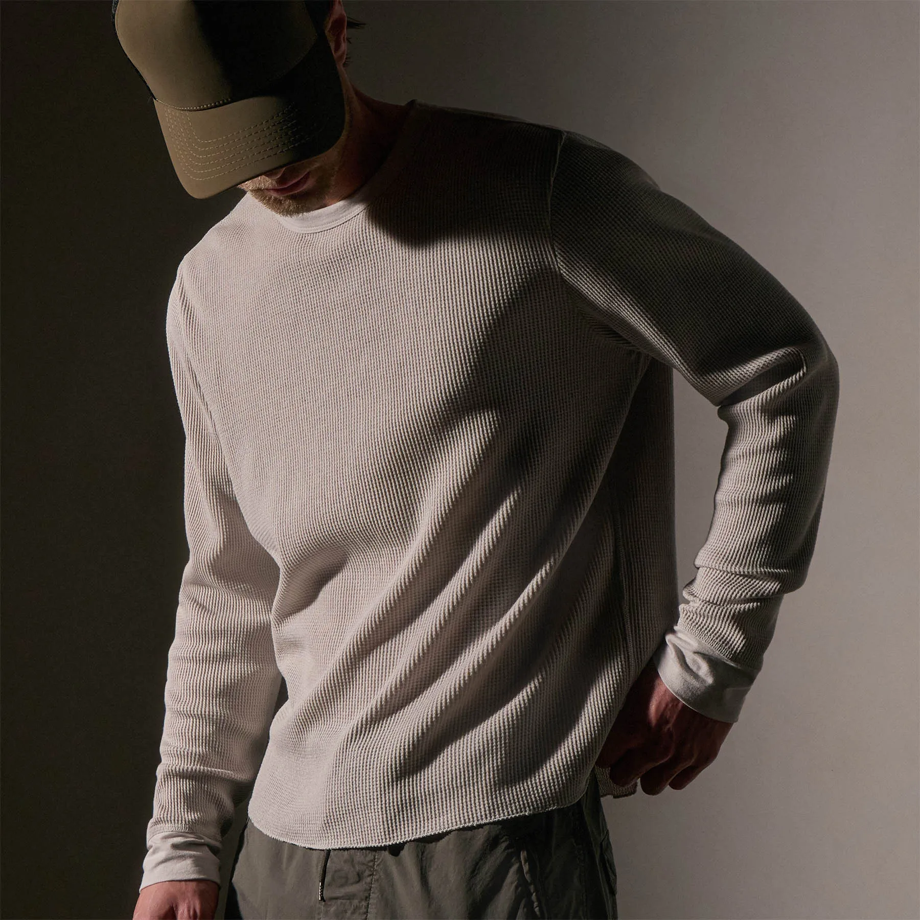 Cotton Linen Waffle Crew - Salt sold by James Perse product image thumbnail 2