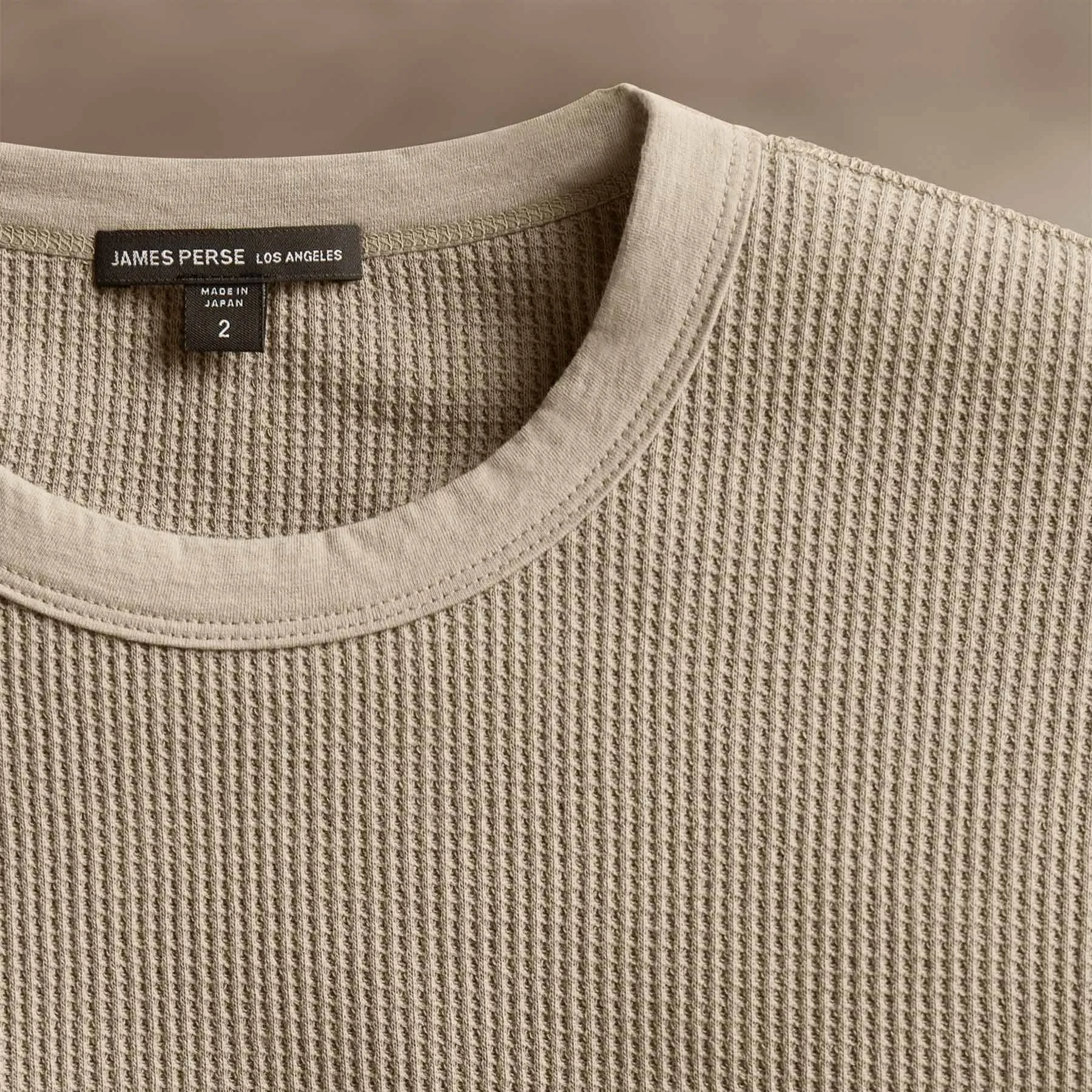 Cotton Linen Waffle Crew - Overcast sold by James Perse product image thumbnail 3
