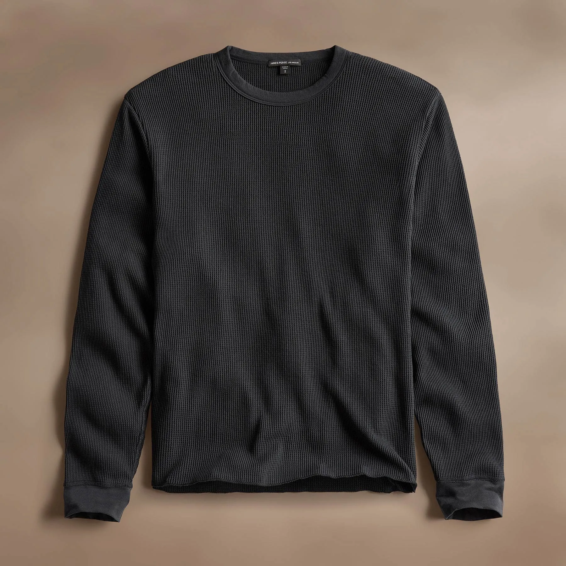 Cotton Linen Waffle Crew - Magma sold by James Perse