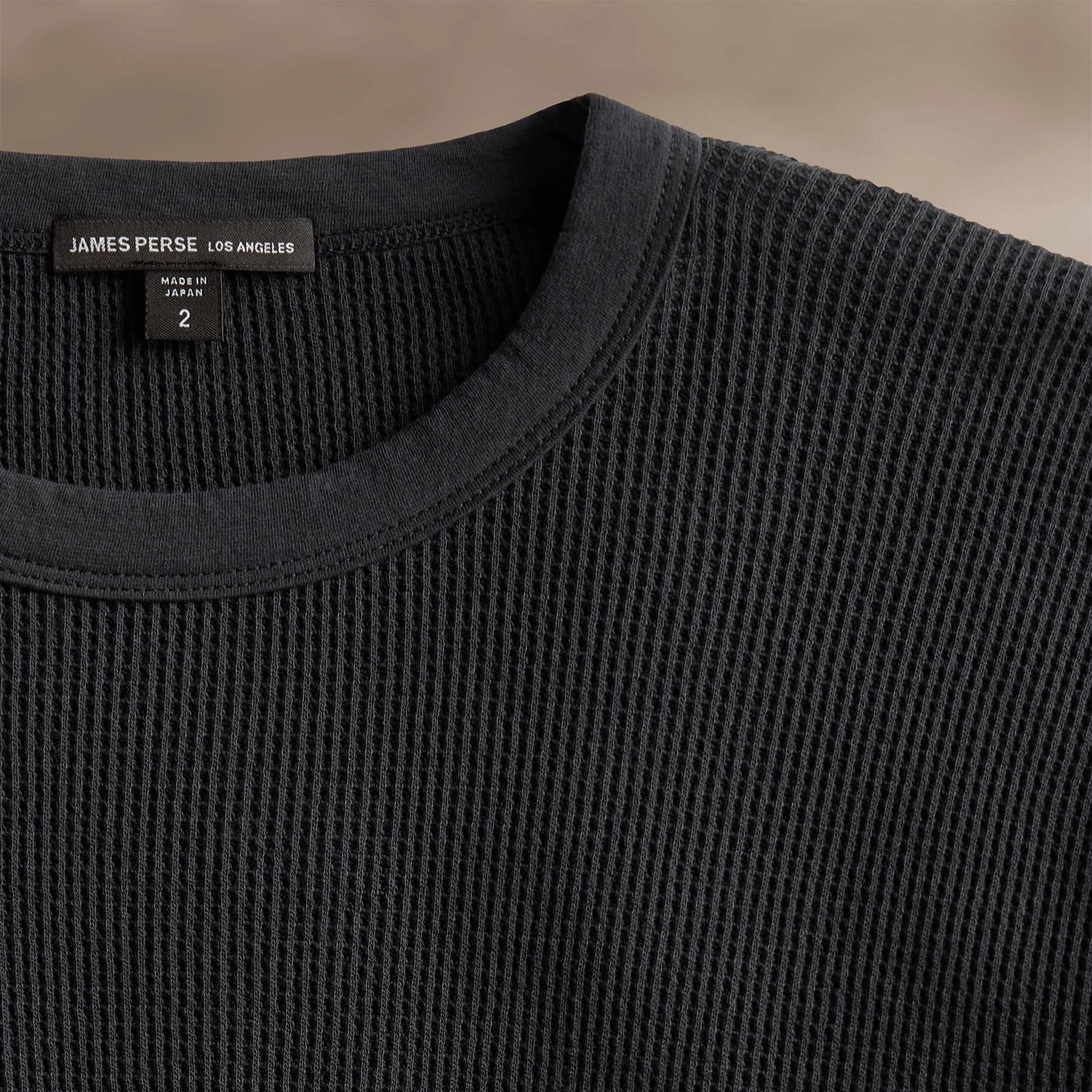 Cotton Linen Waffle Crew - Magma sold by James Perse product image thumbnail 3