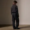 Linen Blend Cargo Jumpsuit - Black sold by James Perse
