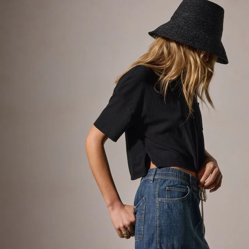 Brushed Jersey Pocket Tee - Black made by James Perse