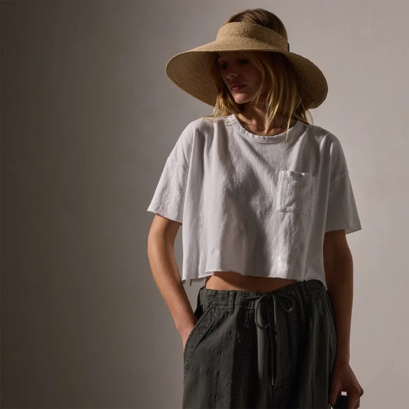 Brushed Jersey Pocket Tee - White sold by James Perse