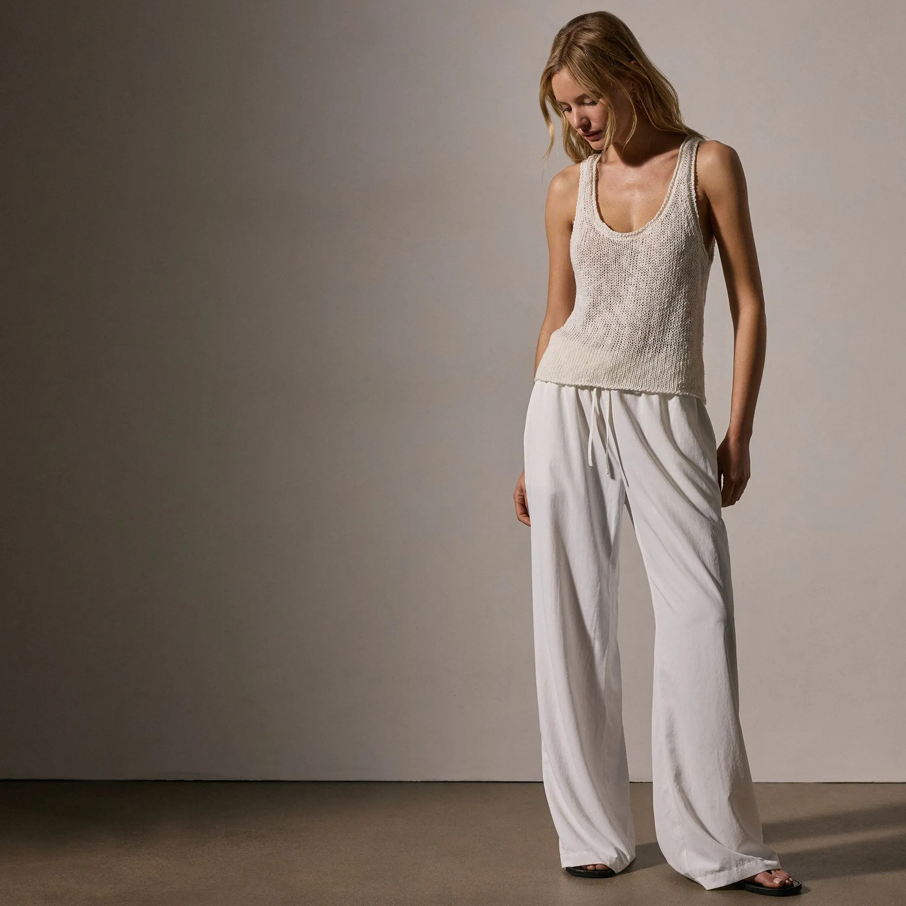 Cotton Linen Knit Tank - White sold by James Perse product image thumbnail 3