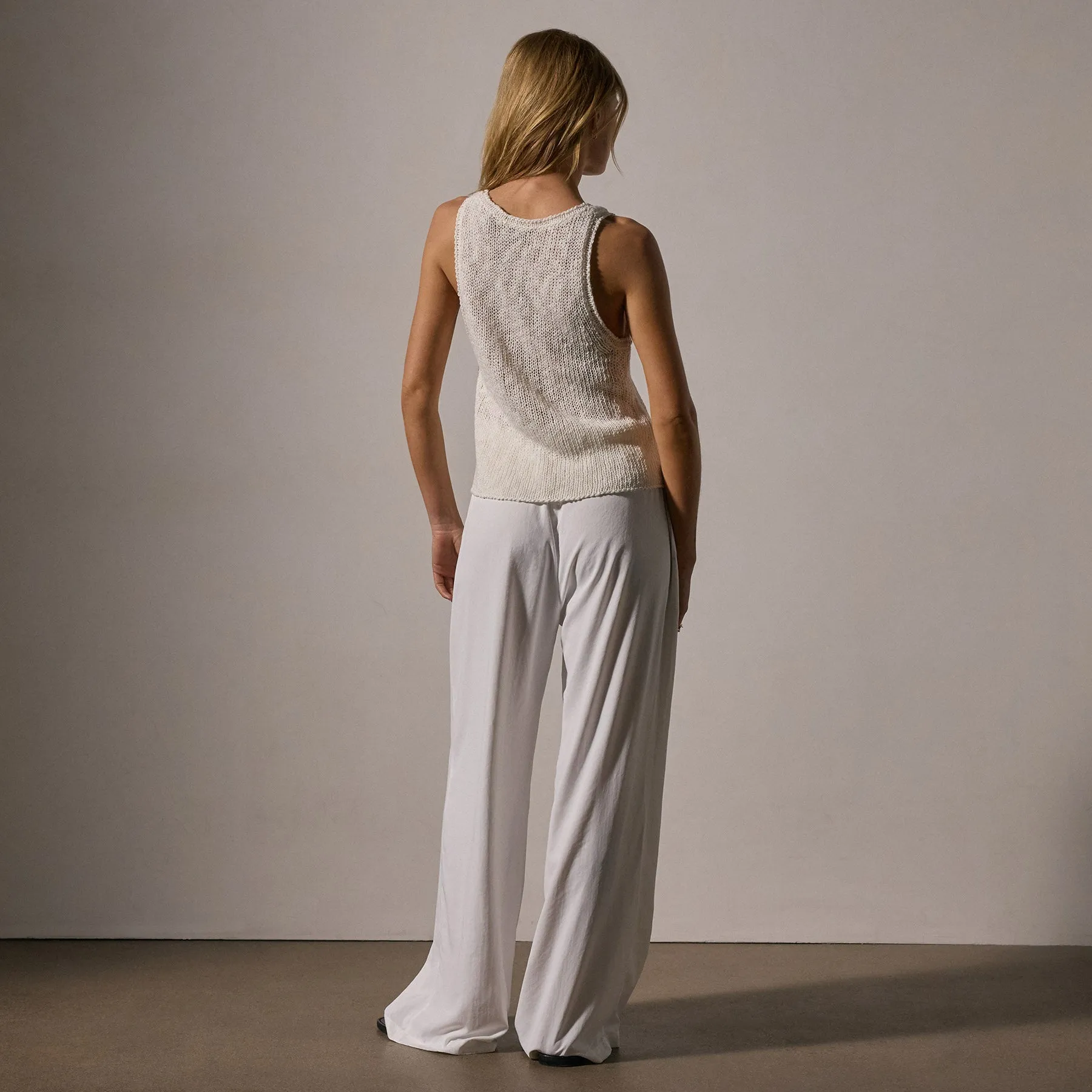 Cotton Linen Knit Tank - White sold by James Perse product image thumbnail 4