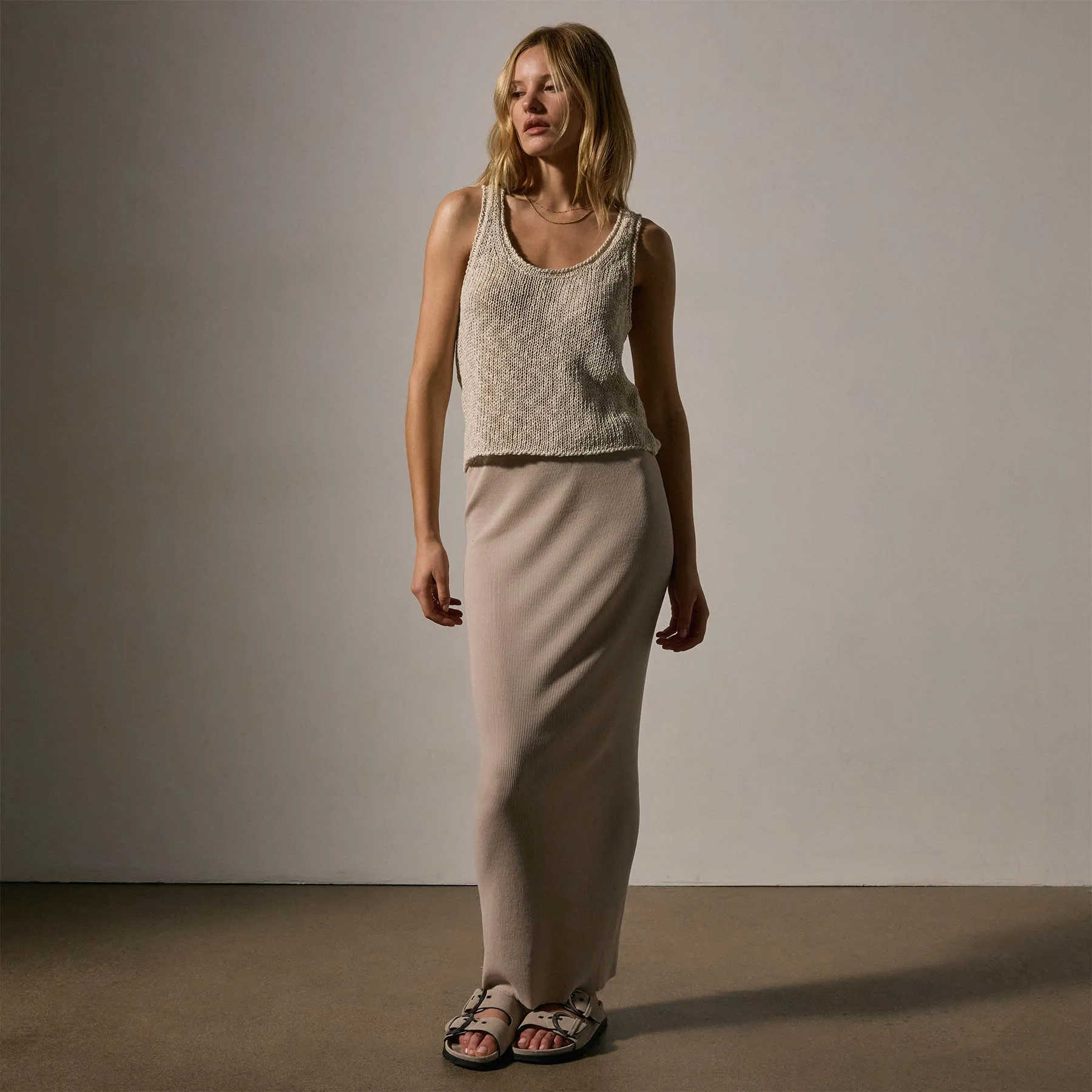 Cotton Linen Knit Tank - Natural sold by James Perse product image thumbnail 3