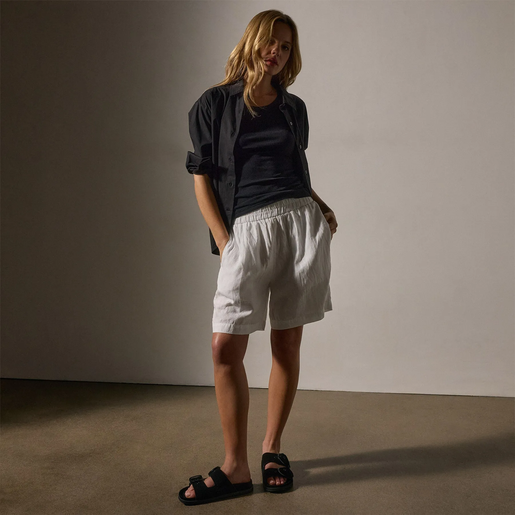 Lightweight Linen Bermuda Short - White sold by James Perse product image thumbnail 3