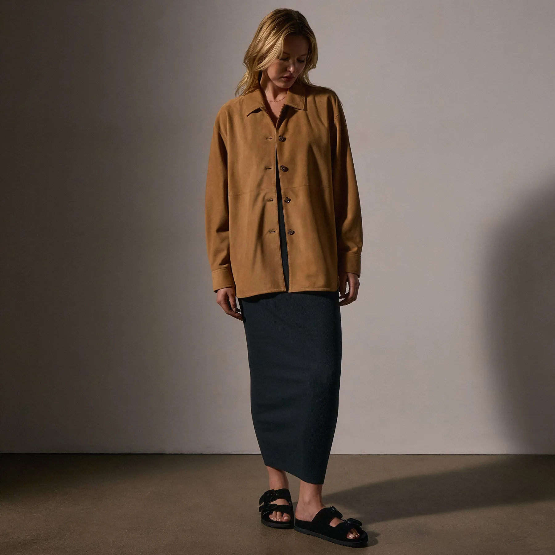 Suede Shirt - Caramel sold by James Perse product image thumbnail 4