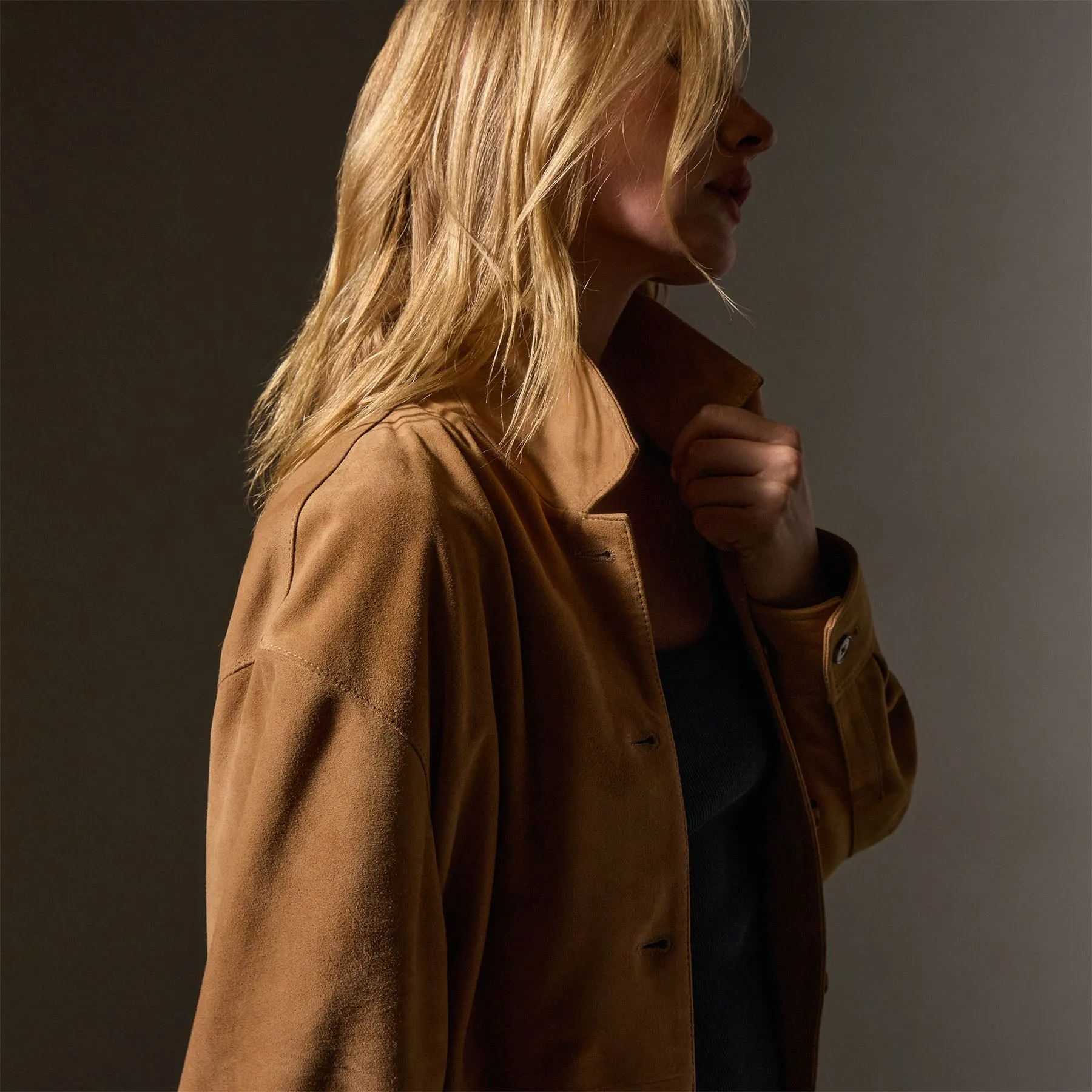 Suede Shirt - Caramel sold by James Perse product image thumbnail 3