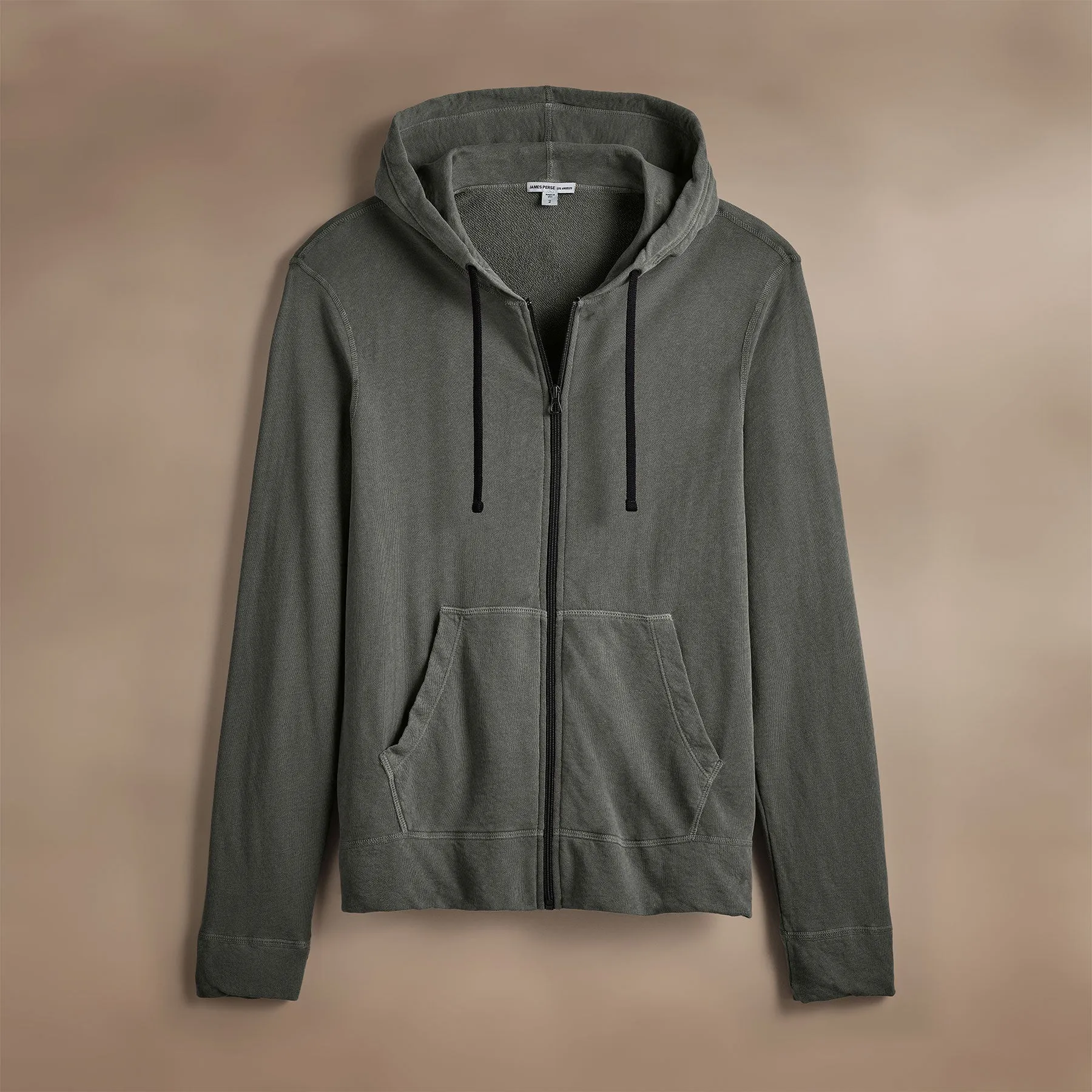 Vintage French Terry Zip Up Hoodie - Granite Pigment sold by James Perse