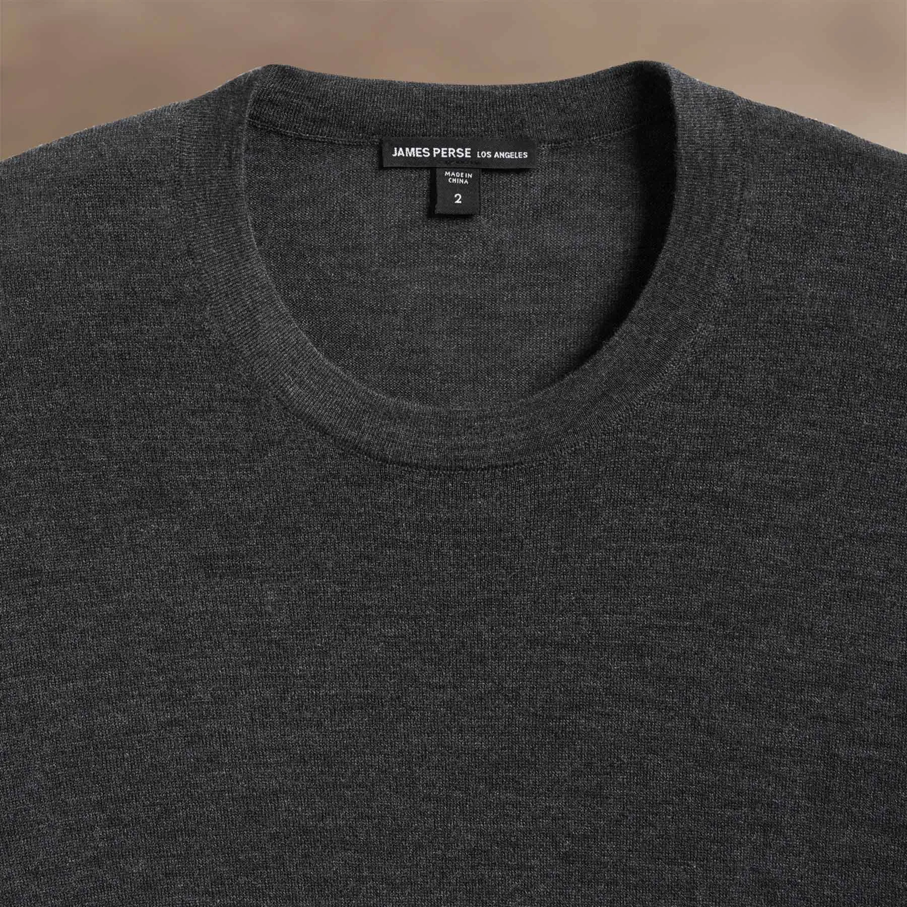 Ultrafine Cashmere Tipped Crew - Coal/Light Heather Grey sold by James Perse product image thumbnail 3