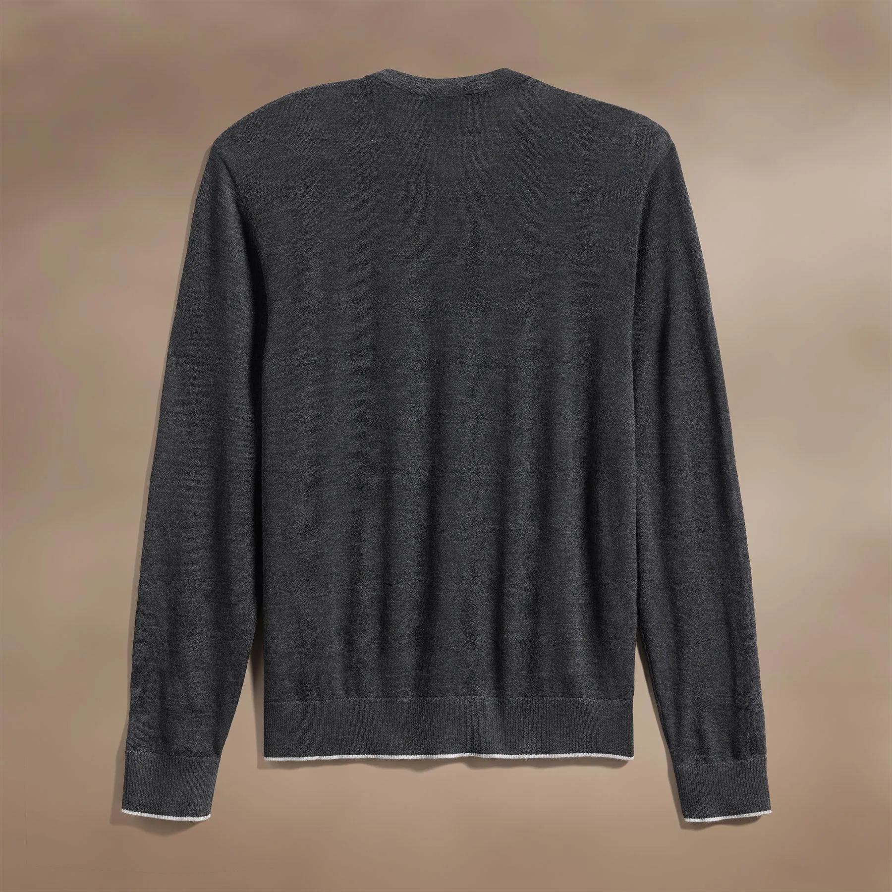 Ultrafine Cashmere Tipped Crew - Coal/Light Heather Grey sold by James Perse product image thumbnail 4