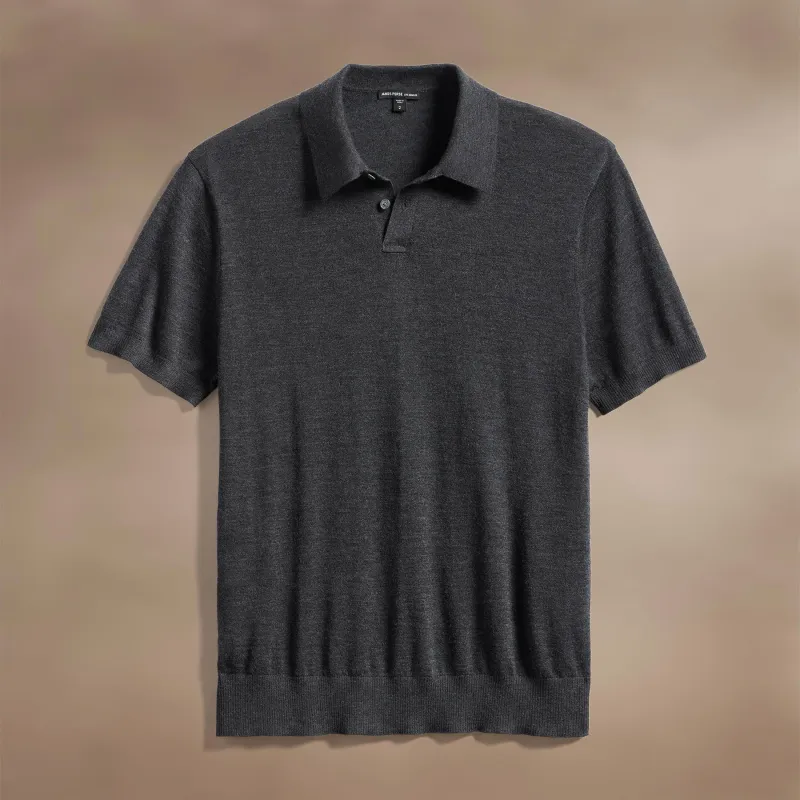 Ultrafine Cashmere Polo - Coal sold by James Perse