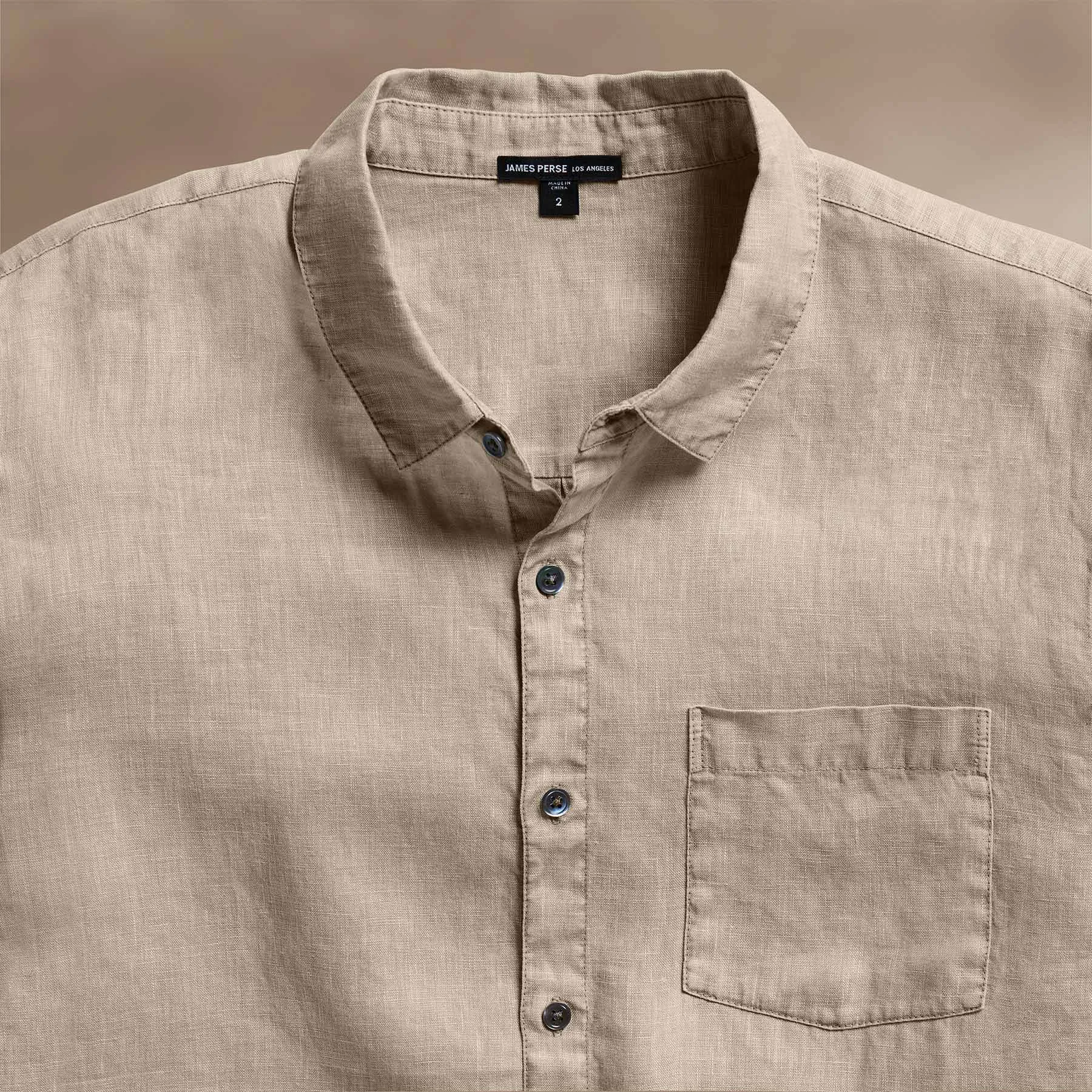 Lightweight Linen Shirt - Overcast Pigment sold by James Perse product image thumbnail 2