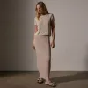 Cotton Linen Knit Crew Neck - Natural sold by James Perse
