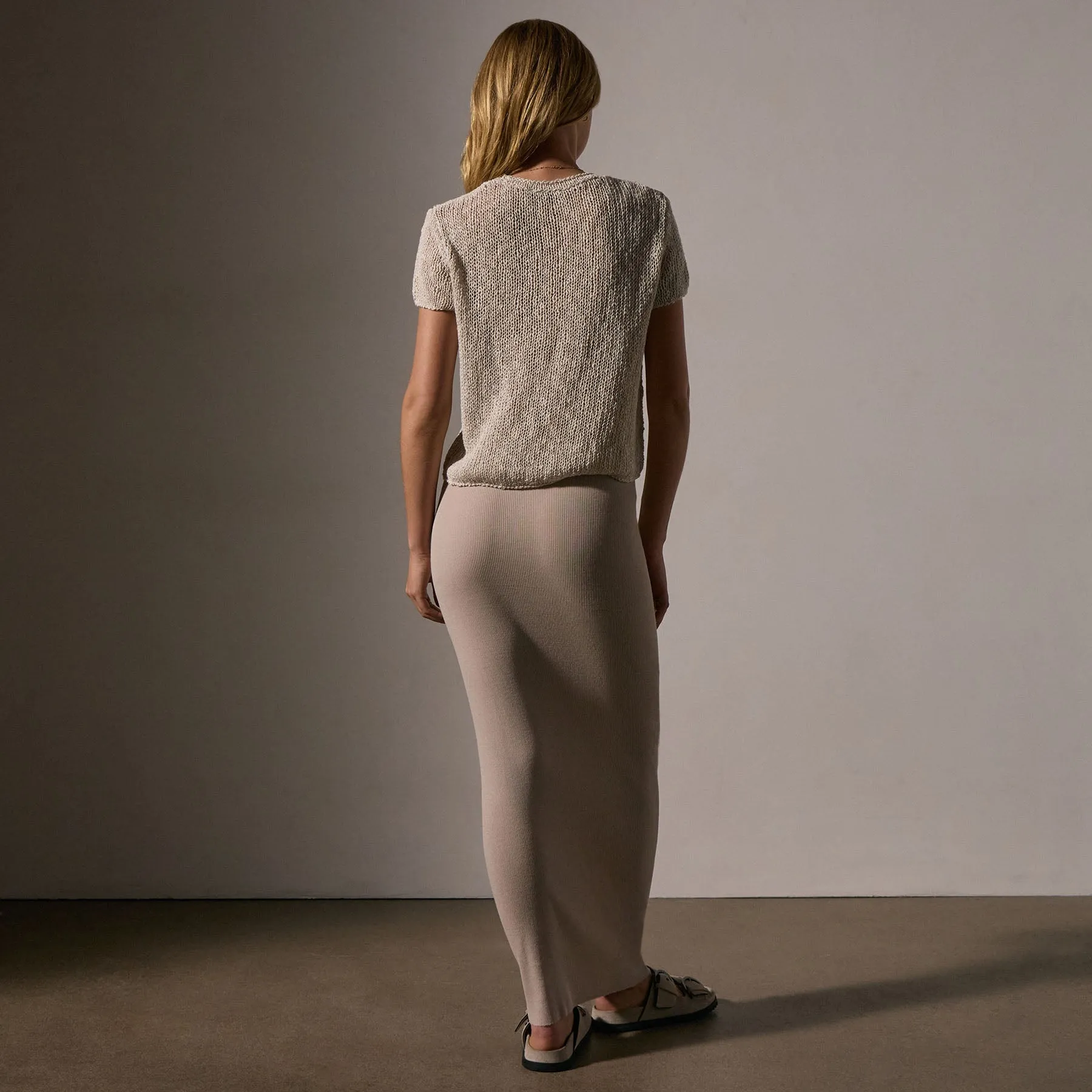 Cotton Linen Knit Crew Neck - Natural sold by James Perse product image thumbnail 4