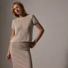 Cotton Linen Knit Crew Neck - Natural sold by James Perse