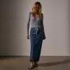 High Low Denim Skirt - Medium Wash sold by James Perse