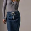 High Low Denim Skirt - Medium Wash sold by James Perse